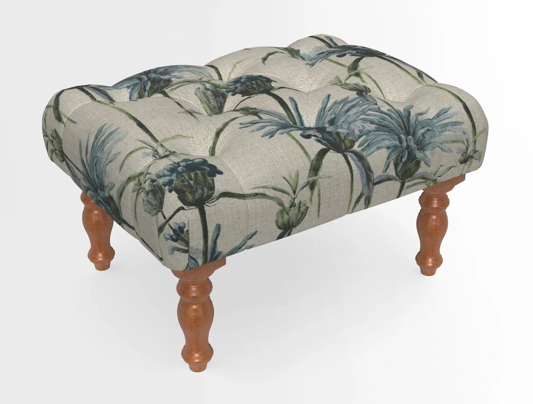 Chelsham Footstool in Two Tone Plain Biscuit