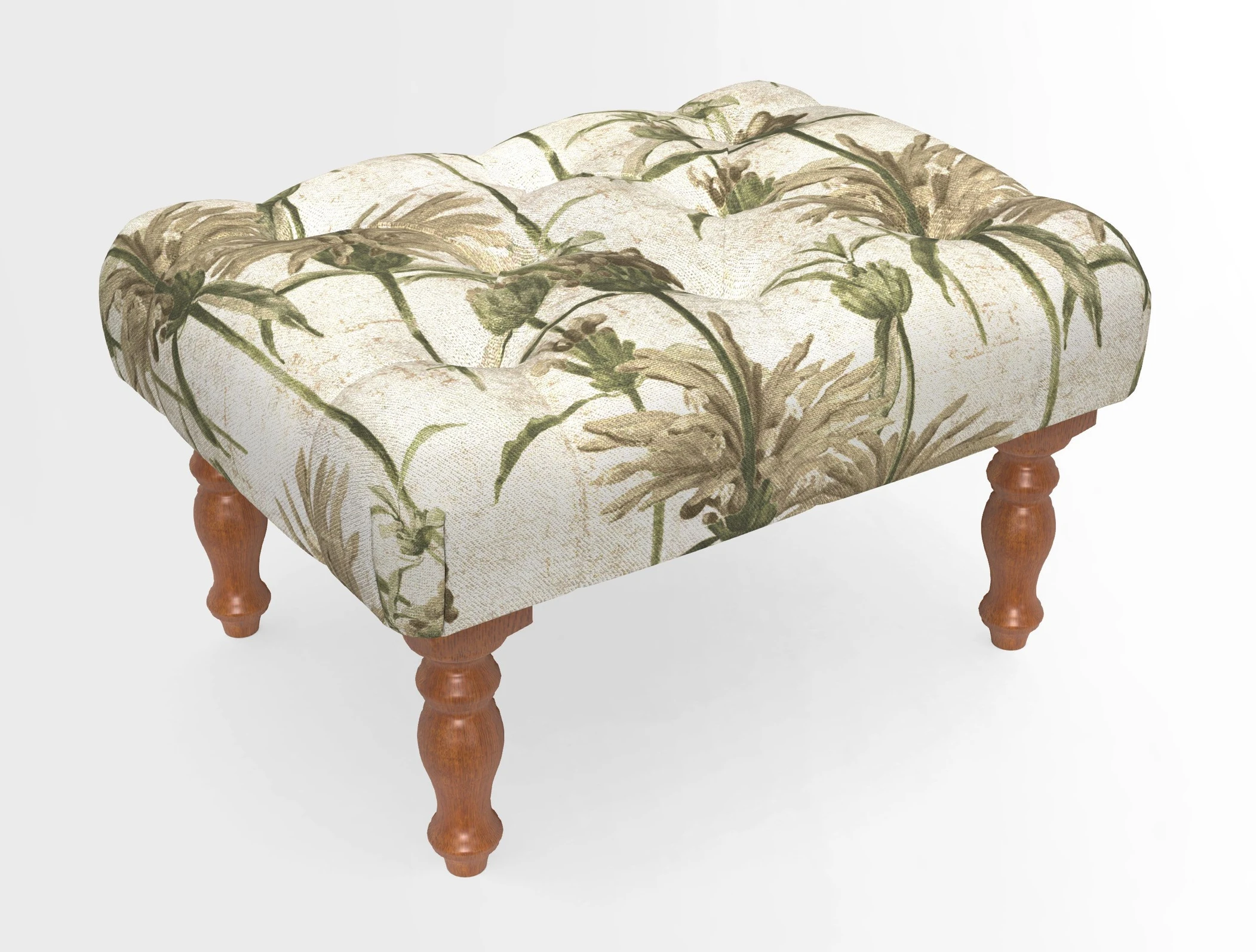 Chelsham Footstool in Two Tone Plain Biscuit