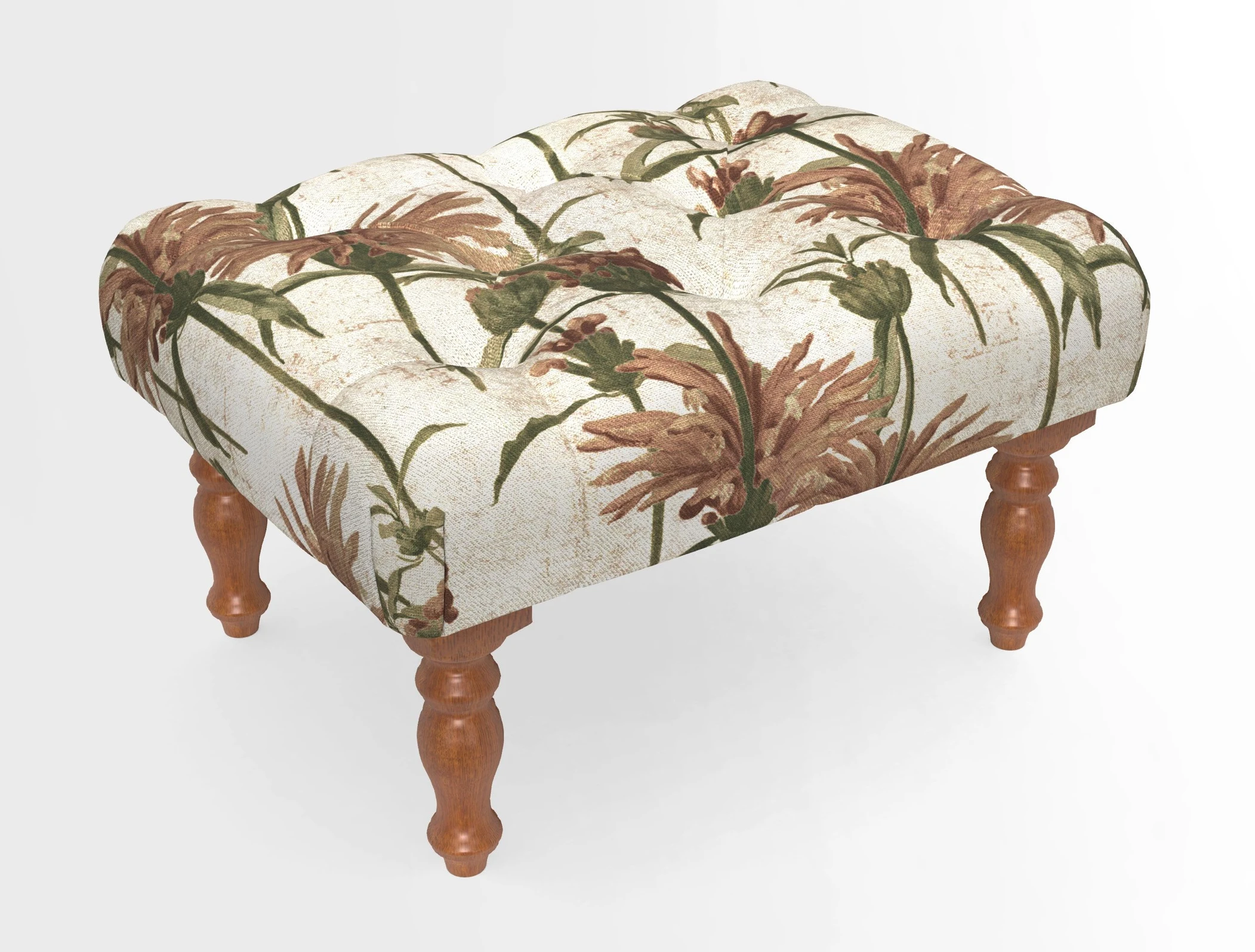 Chelsham Footstool in Two Tone Plain Biscuit