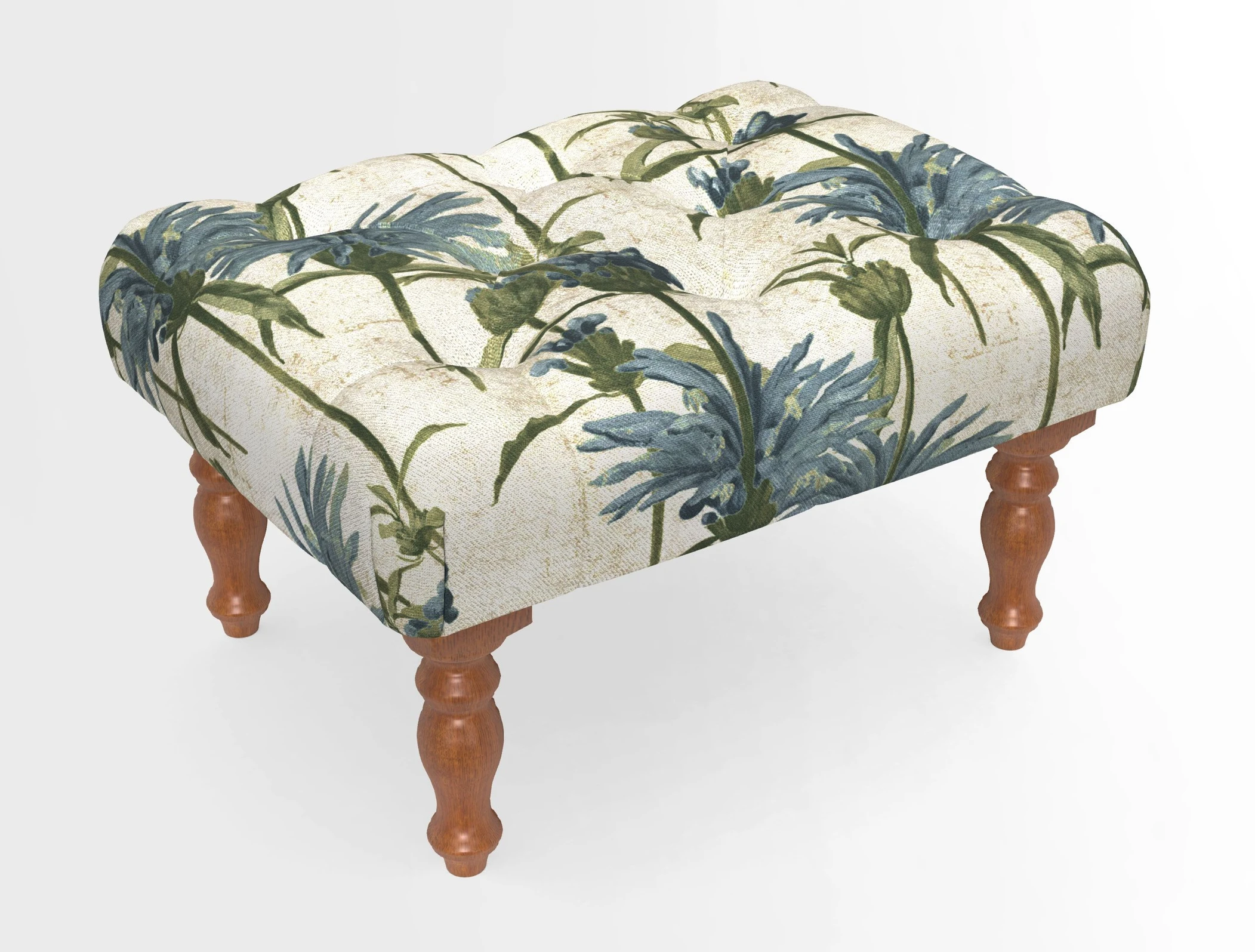 Chelsham Footstool in Two Tone Plain Biscuit