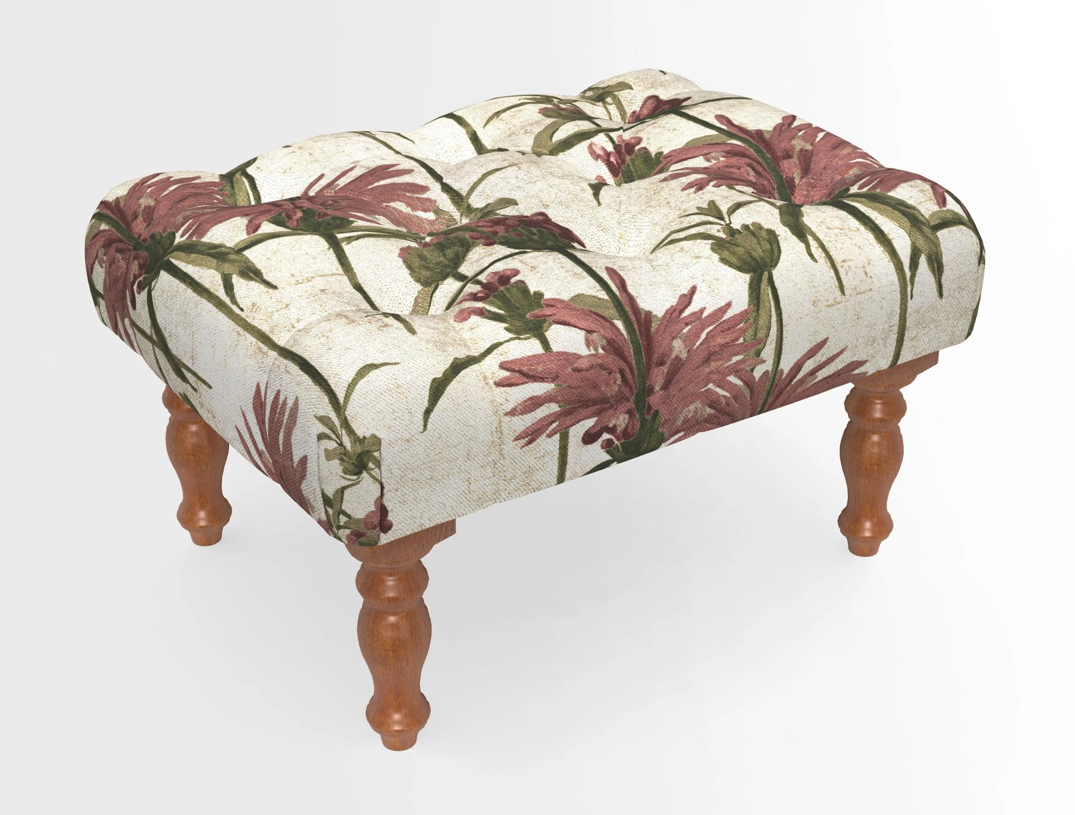 Chelsham Footstool in Two Tone Plain Biscuit
