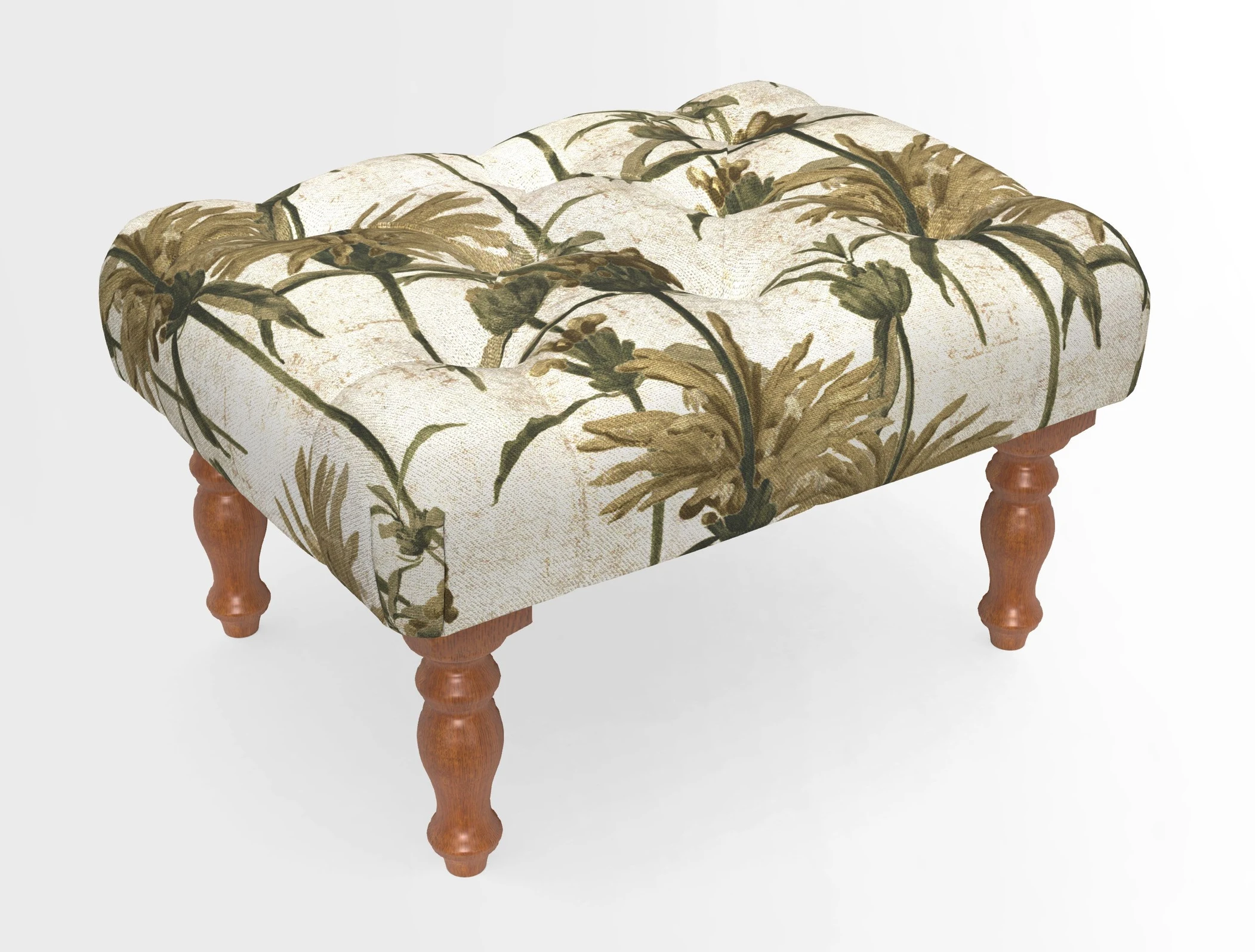 Chelsham Footstool in Two Tone Plain Biscuit