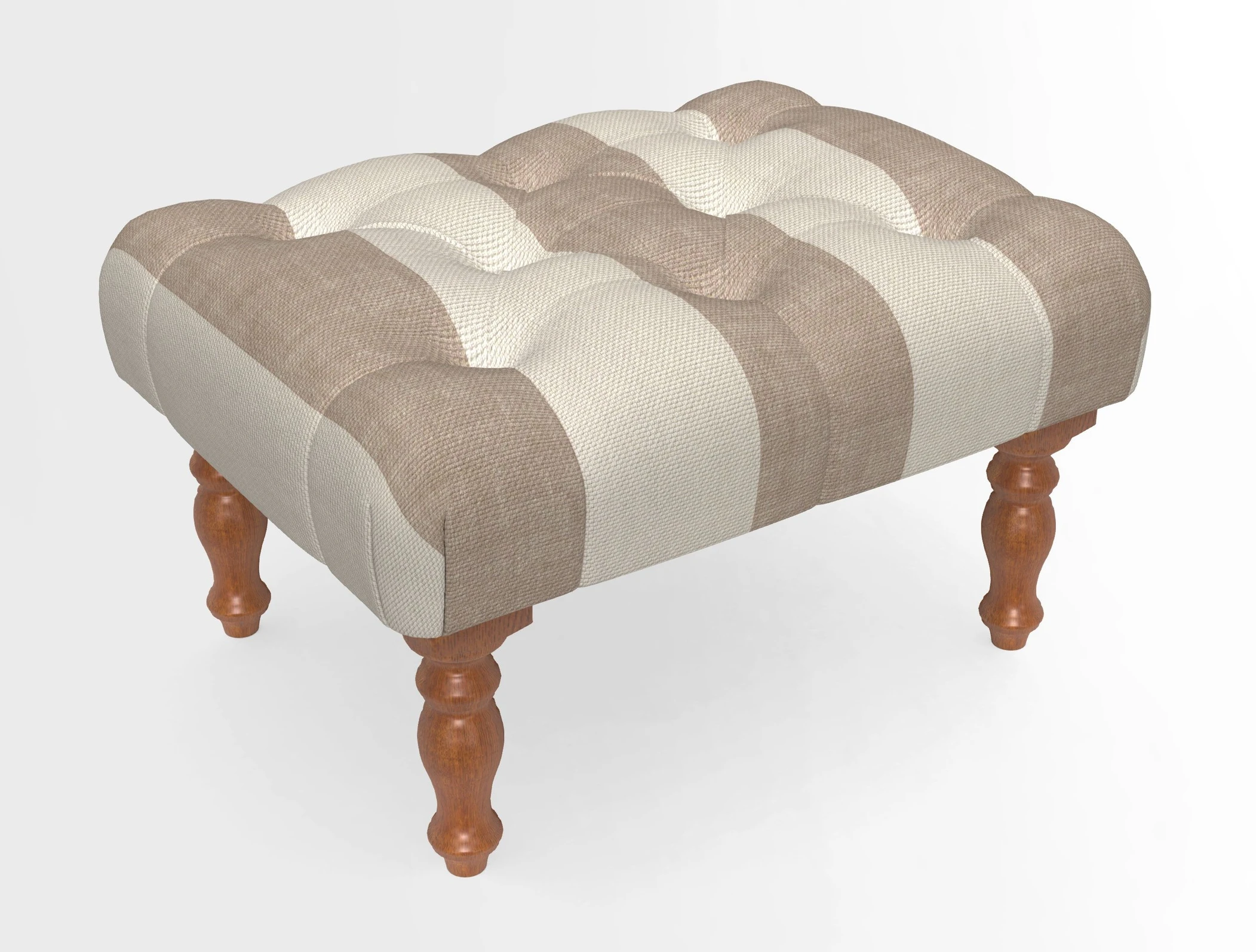 Chelsham Footstool in Two Tone Plain Biscuit