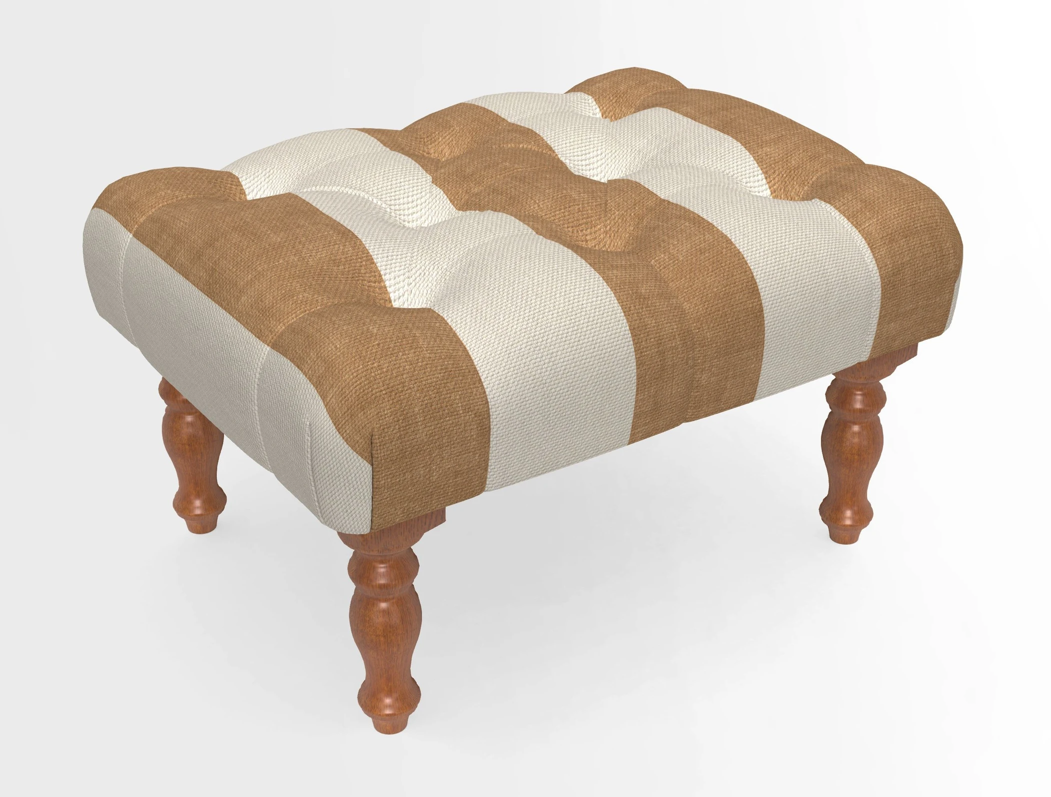 Chelsham Footstool in Two Tone Plain Biscuit