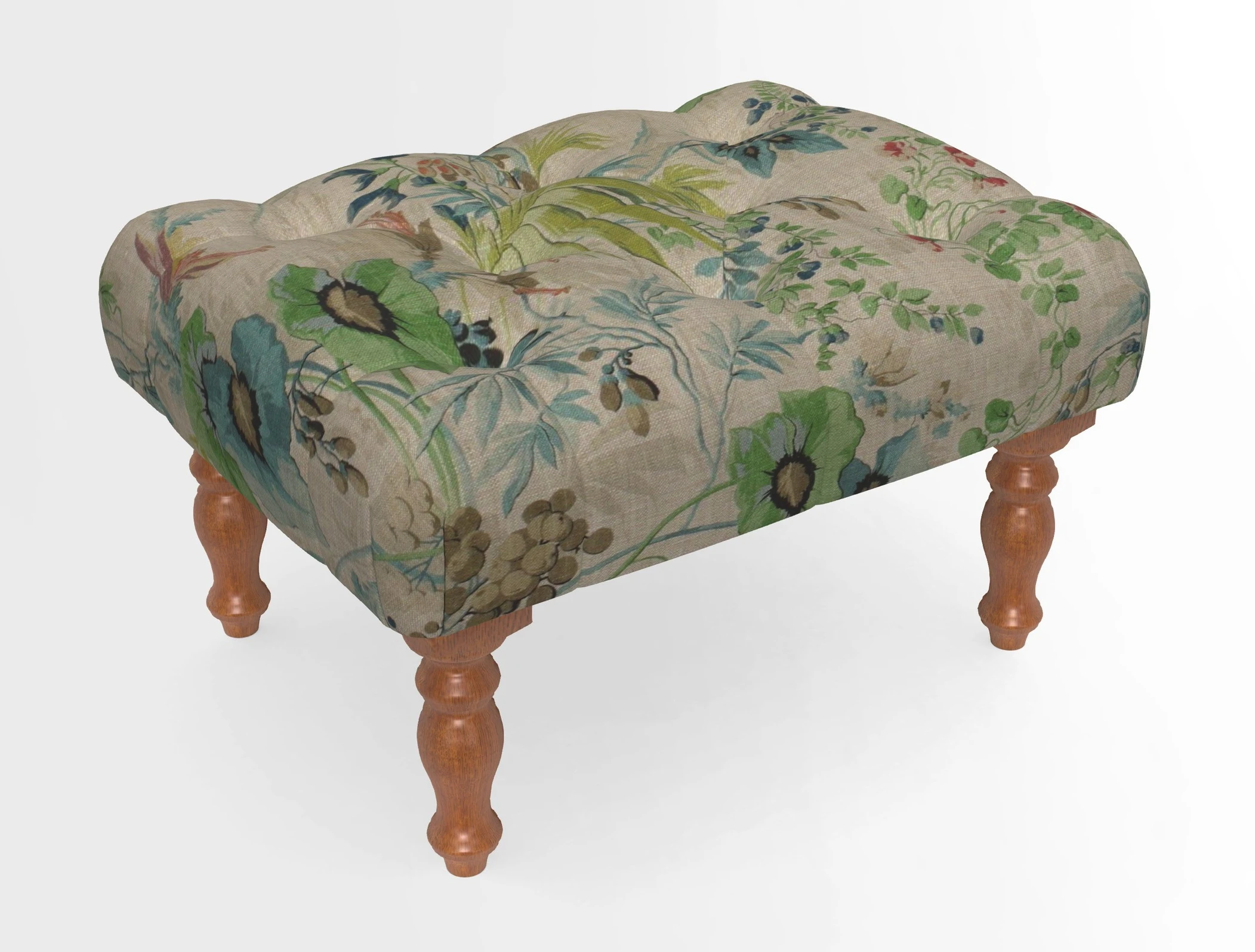 Chelsham Footstool in Two Tone Plain Biscuit