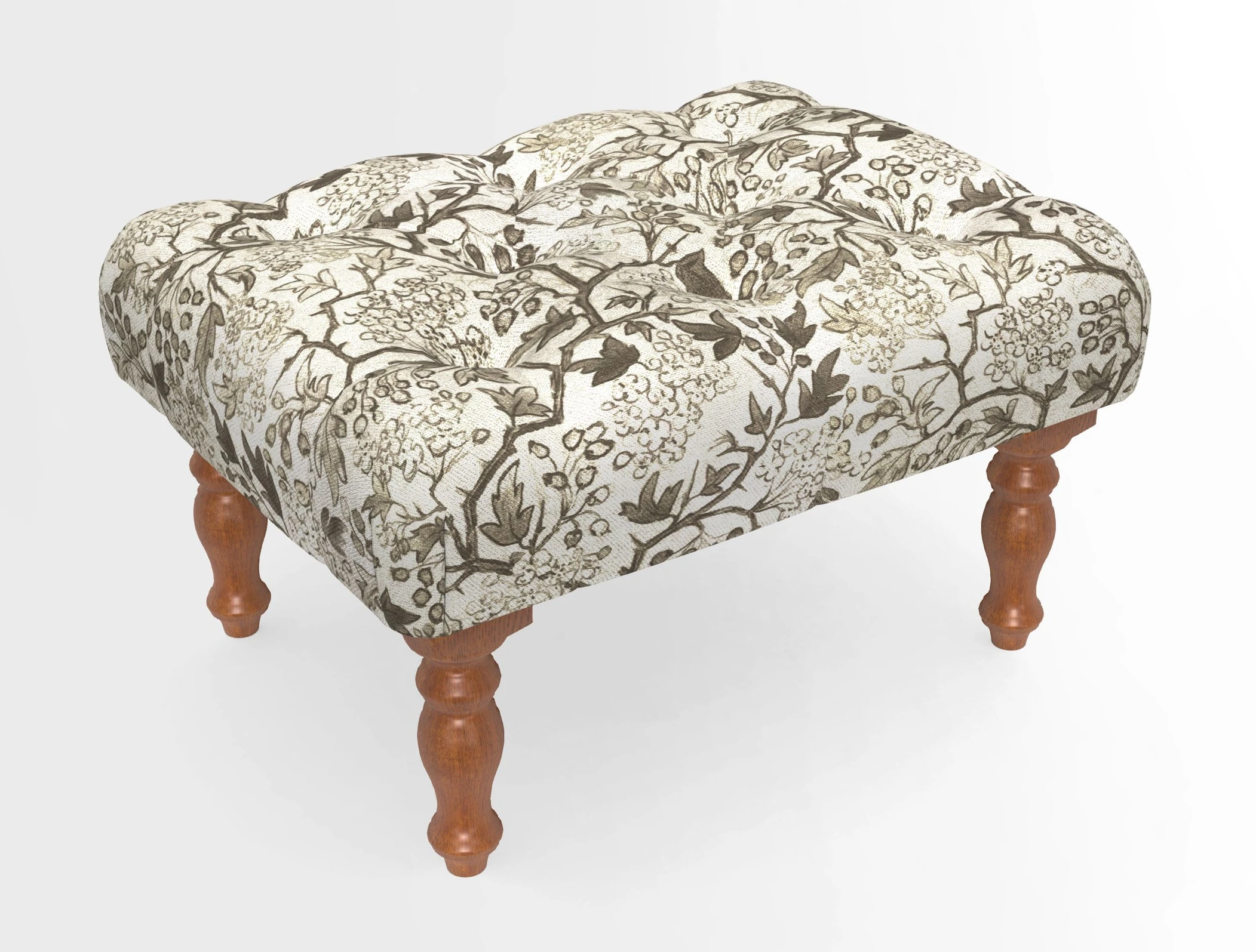 Chelsham Footstool in Two Tone Plain Biscuit
