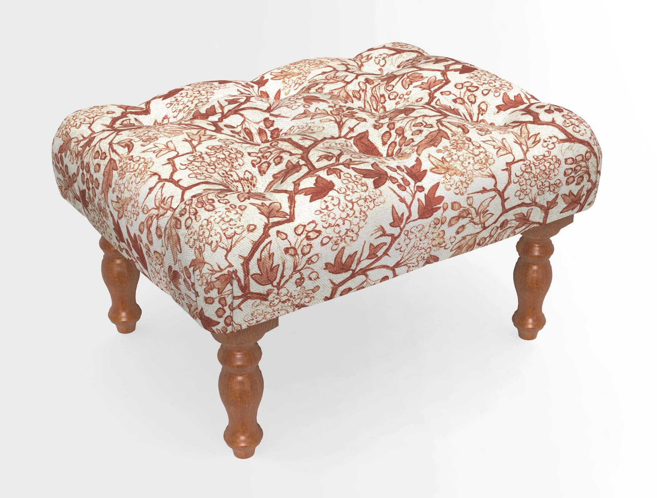 Chelsham Footstool in Two Tone Plain Biscuit