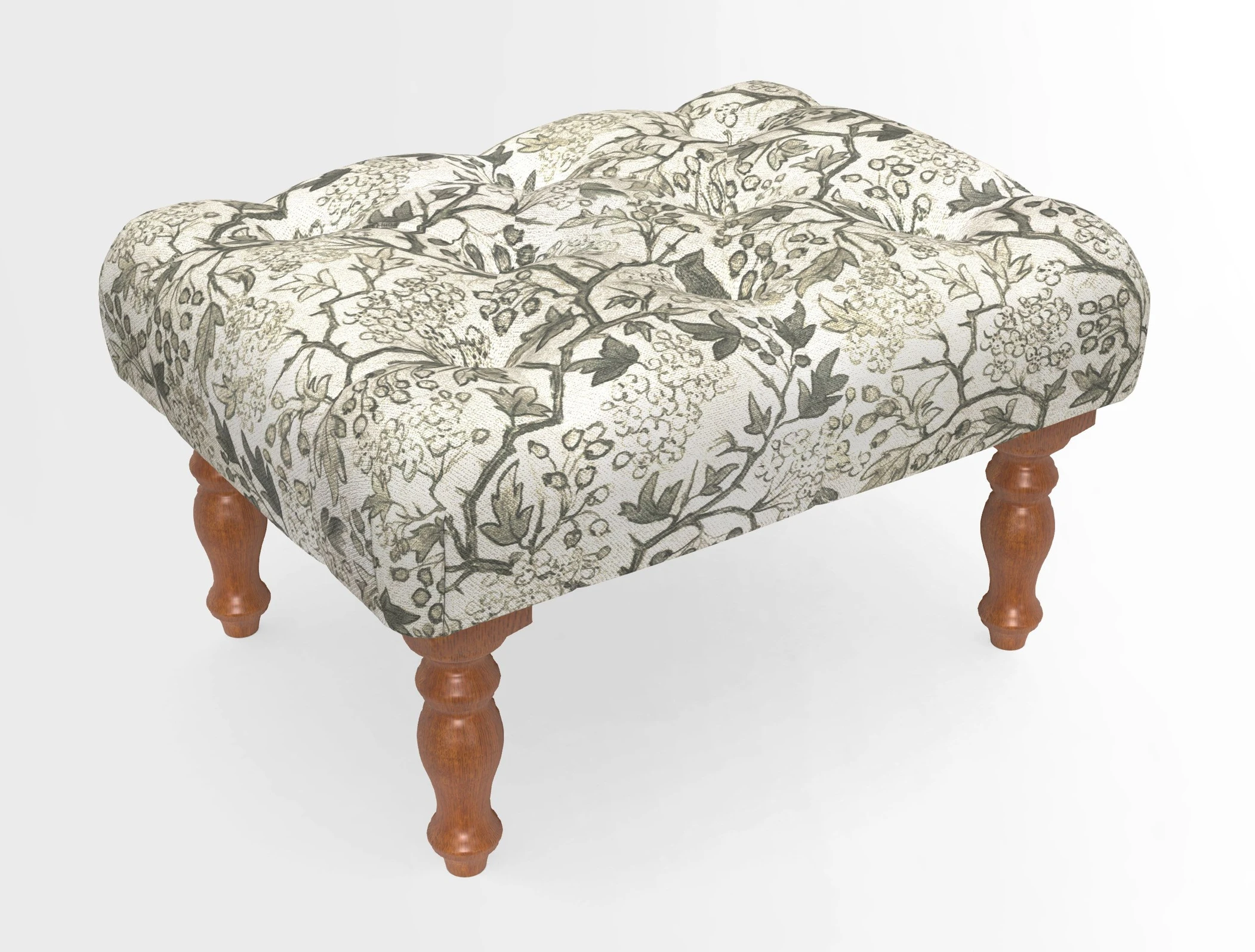 Chelsham Footstool in Two Tone Plain Biscuit