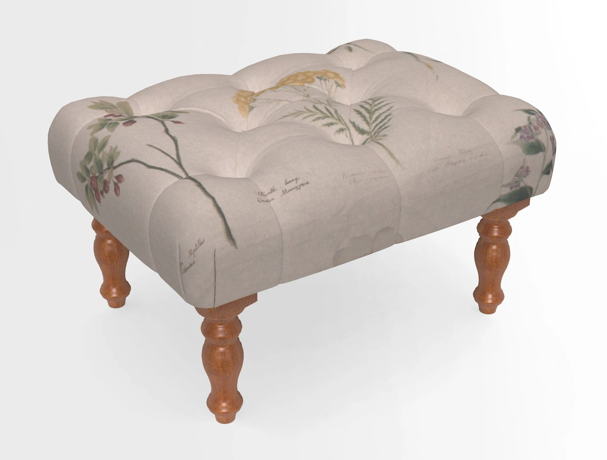 Chelsham Footstool in Two Tone Plain Biscuit