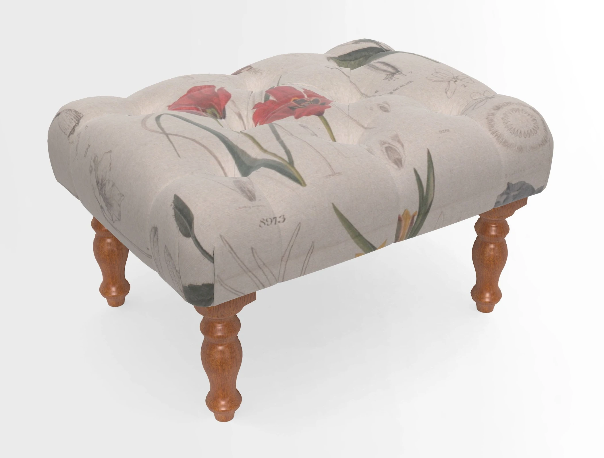 Chelsham Footstool in Two Tone Plain Biscuit