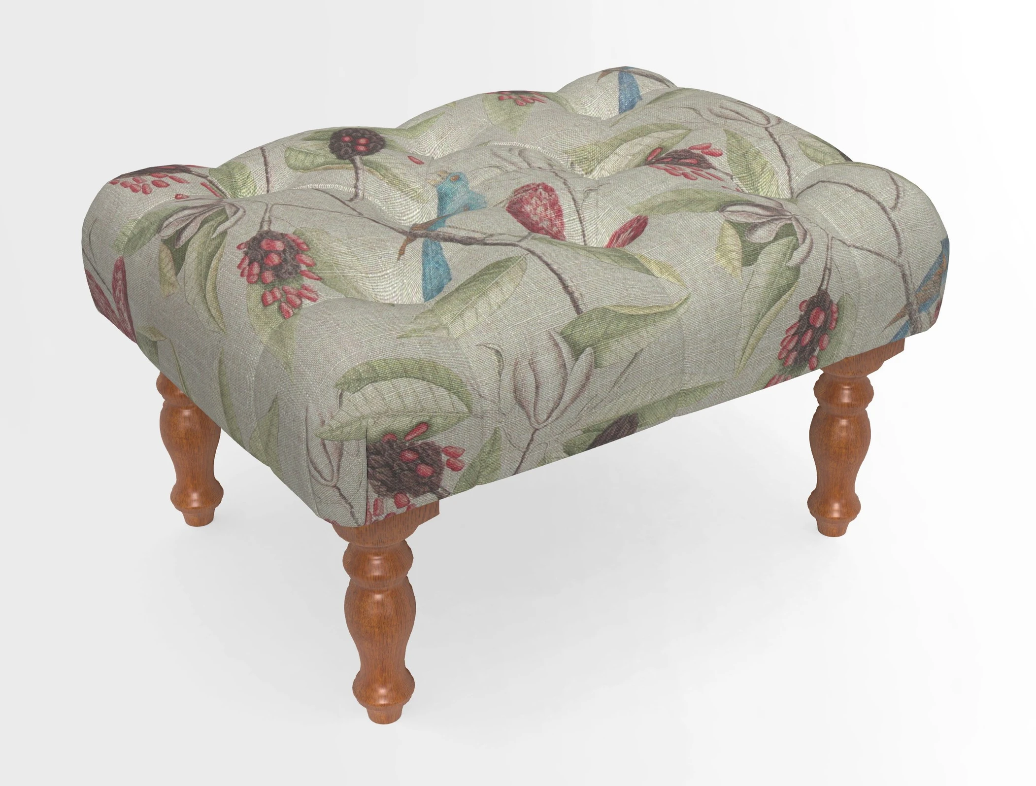 Chelsham Footstool in Two Tone Plain Biscuit