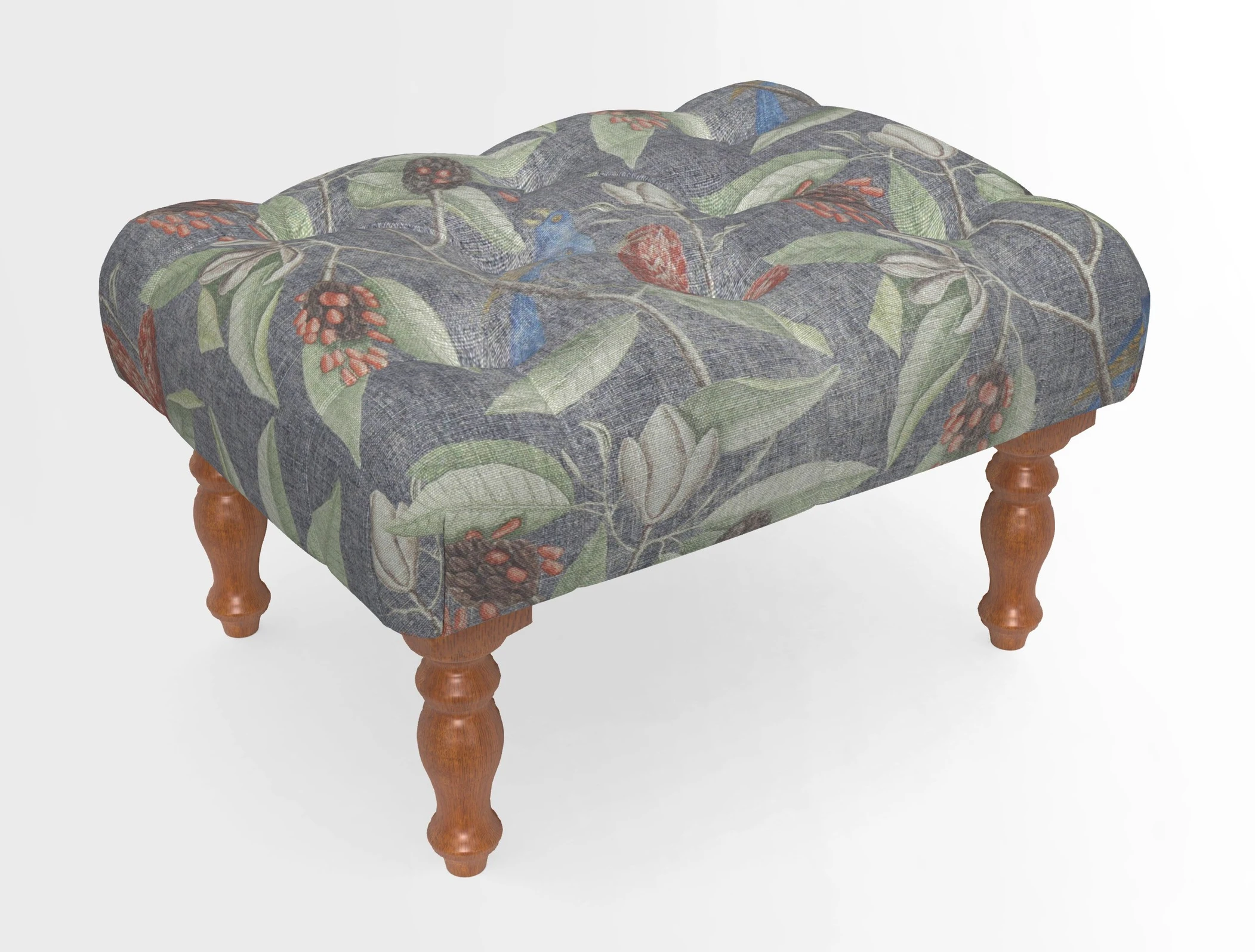Chelsham Footstool in Two Tone Plain Biscuit