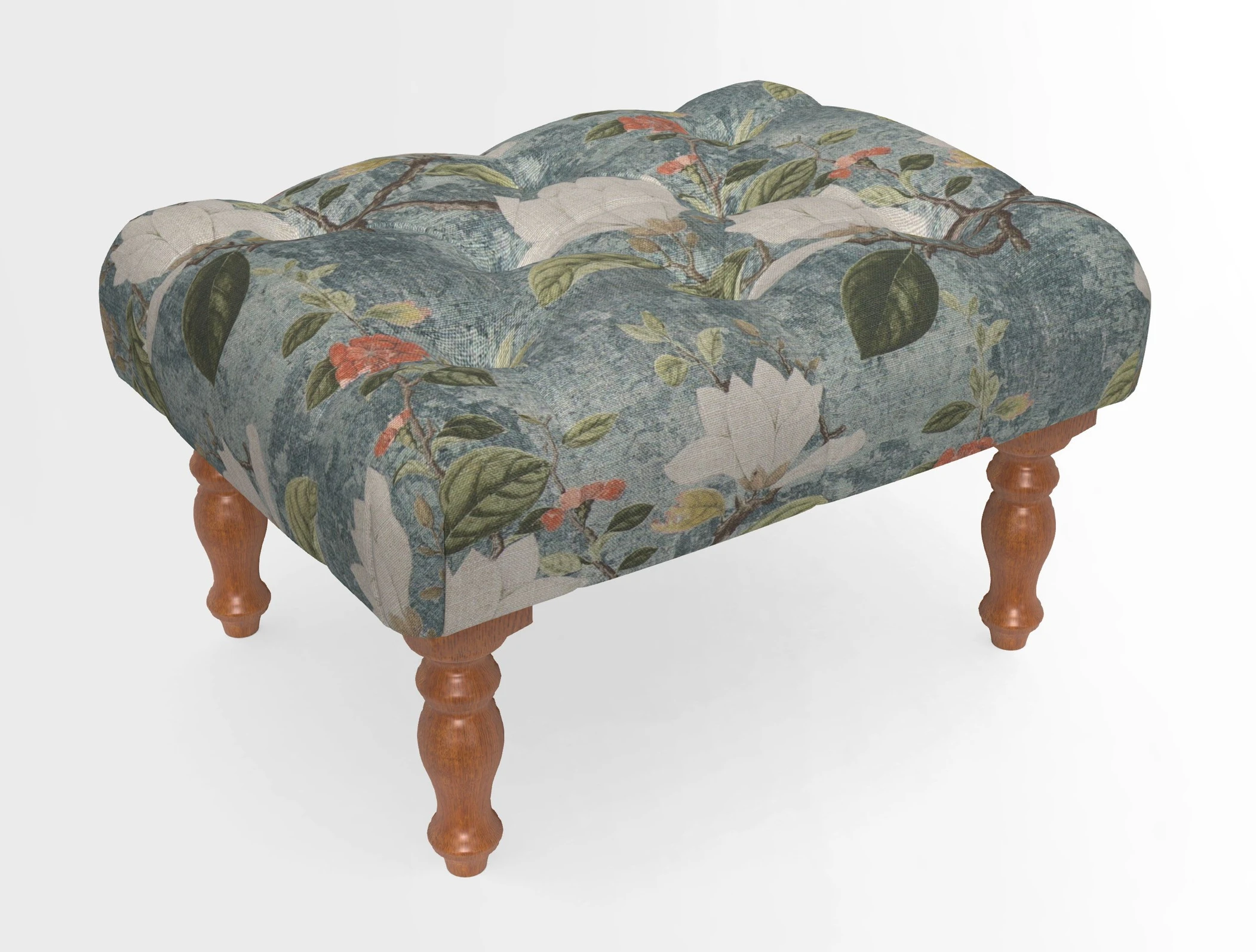 Chelsham Footstool in Two Tone Plain Biscuit