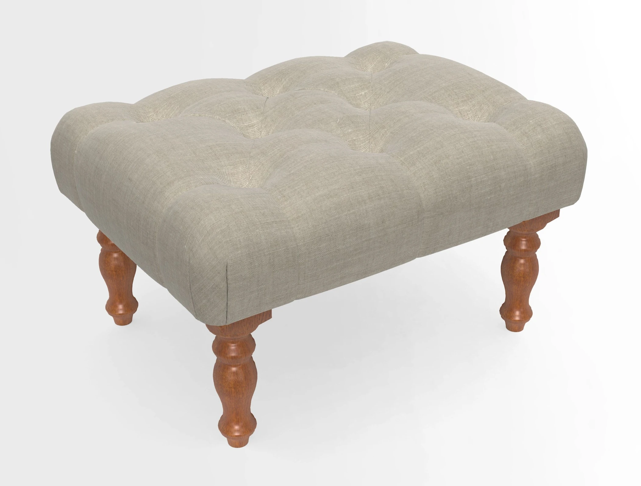 Chelsham Footstool in Two Tone Plain Biscuit
