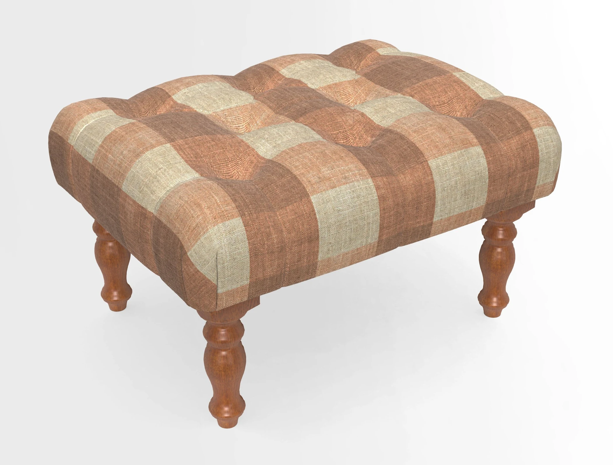 Chelsham Footstool in Two Tone Plain Biscuit