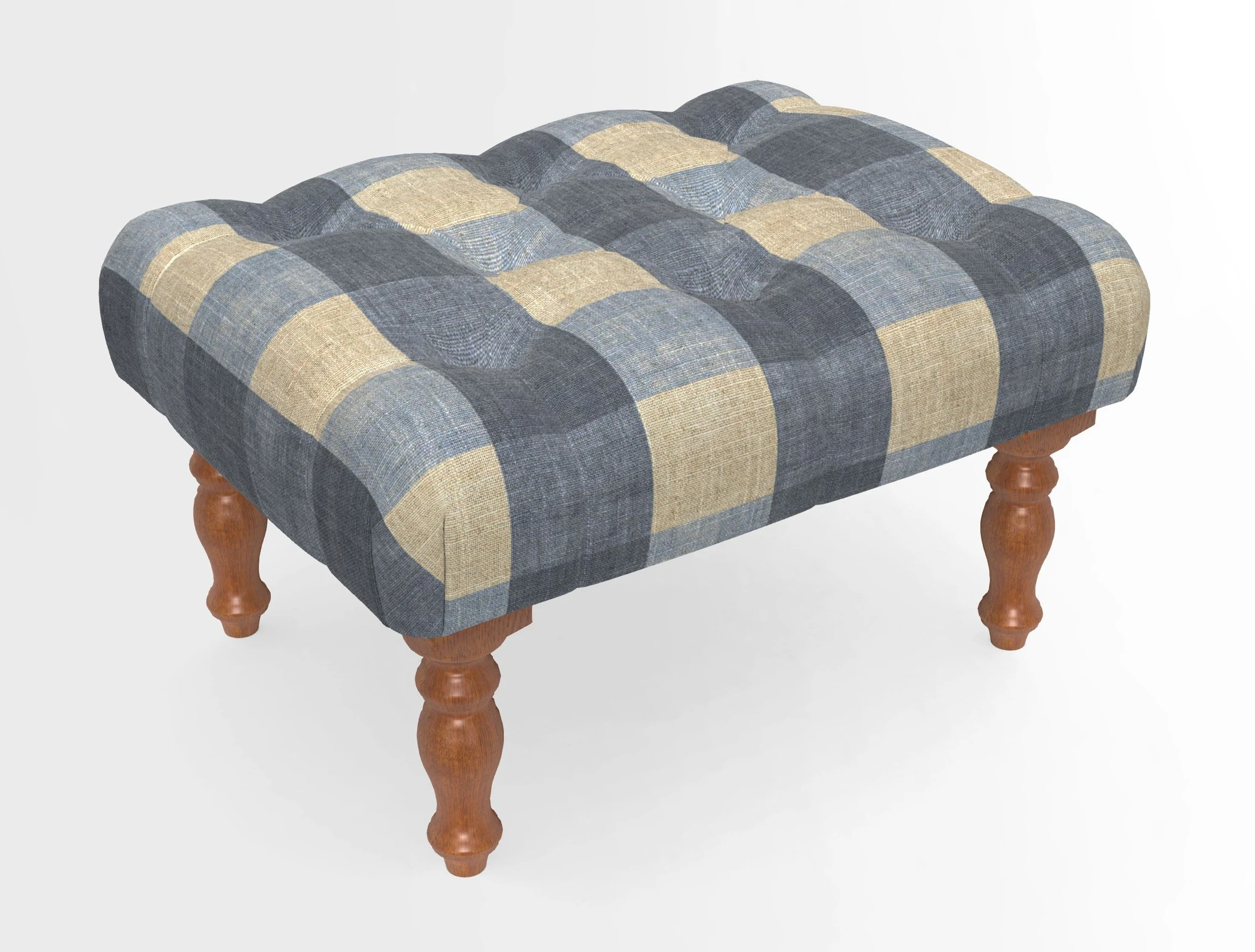 Chelsham Footstool in Two Tone Plain Biscuit