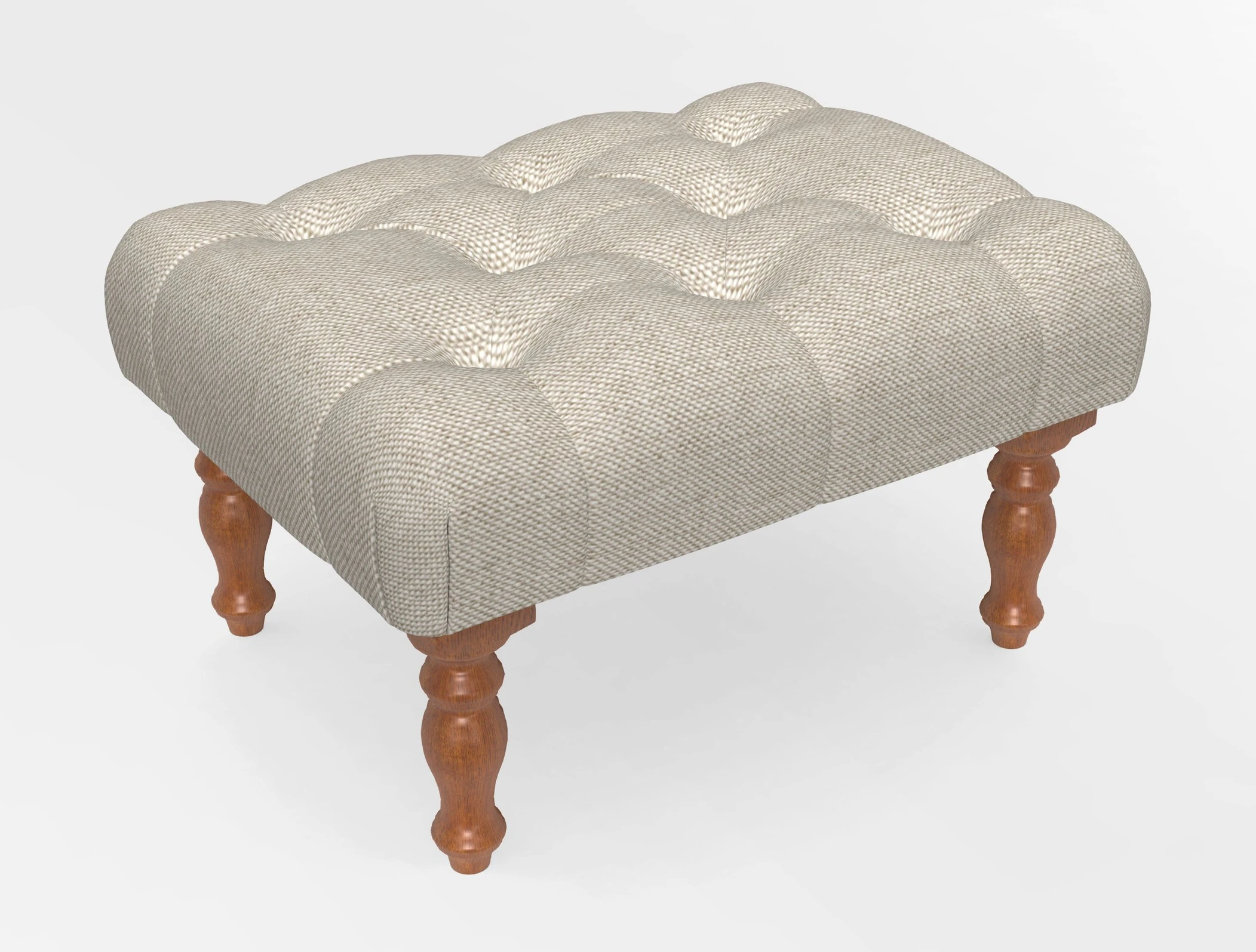 Chelsham Footstool in Two Tone Plain Biscuit