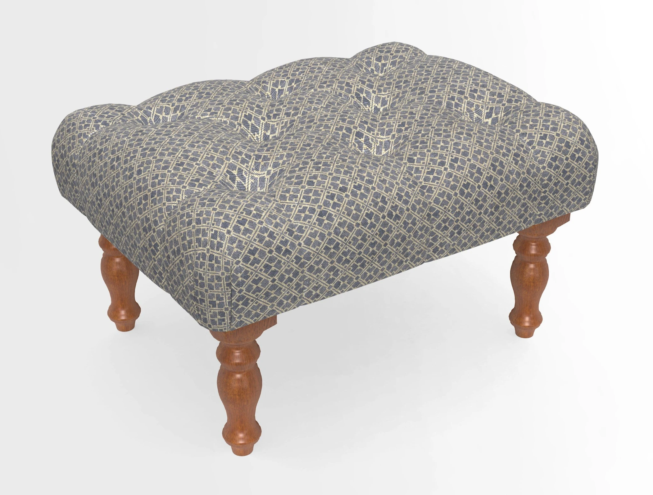 Chelsham Footstool in Two Tone Plain Biscuit
