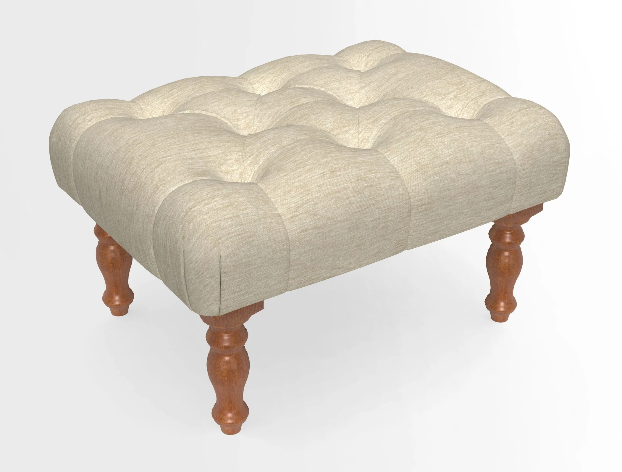 Chelsham Footstool in Two Tone Plain Biscuit