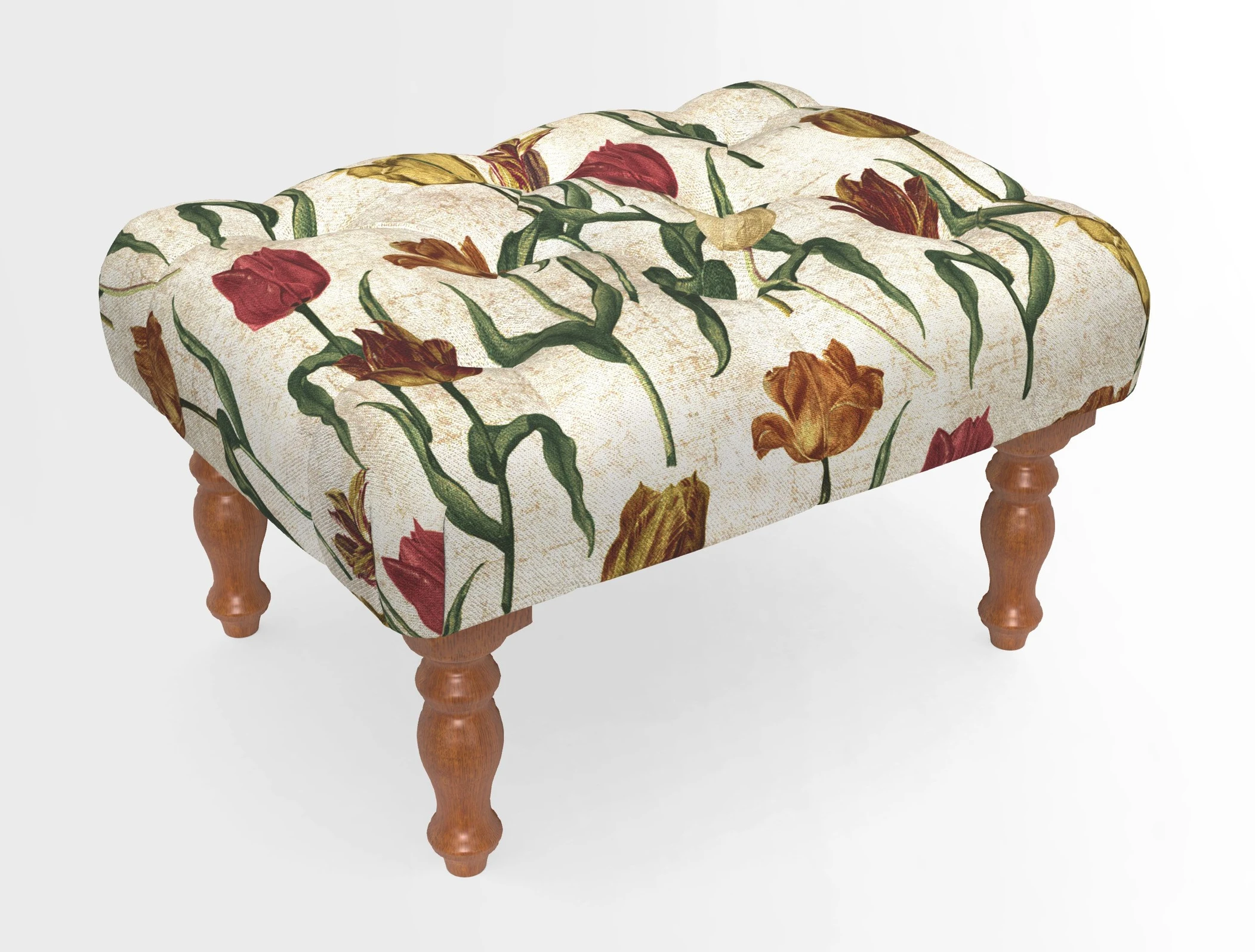 Chelsham Footstool in Two Tone Plain Biscuit