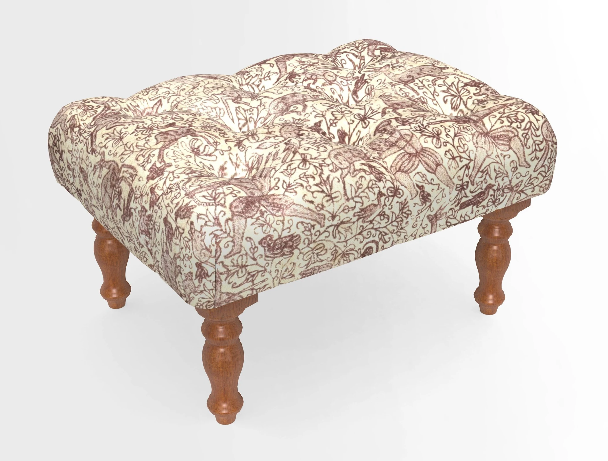 Chelsham Footstool in Two Tone Plain Biscuit
