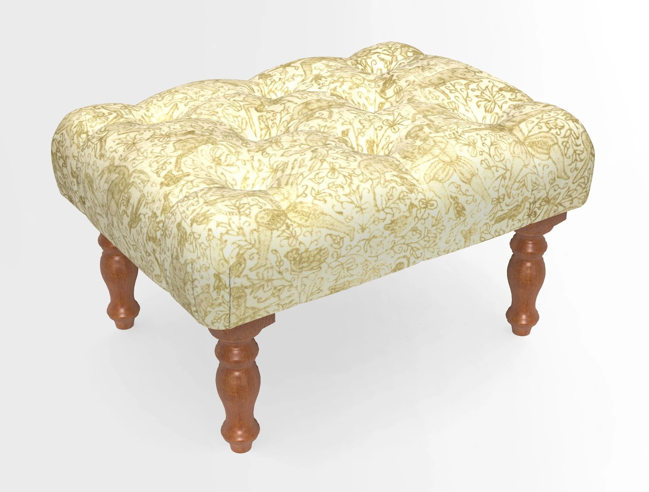 Chelsham Footstool in Two Tone Plain Biscuit