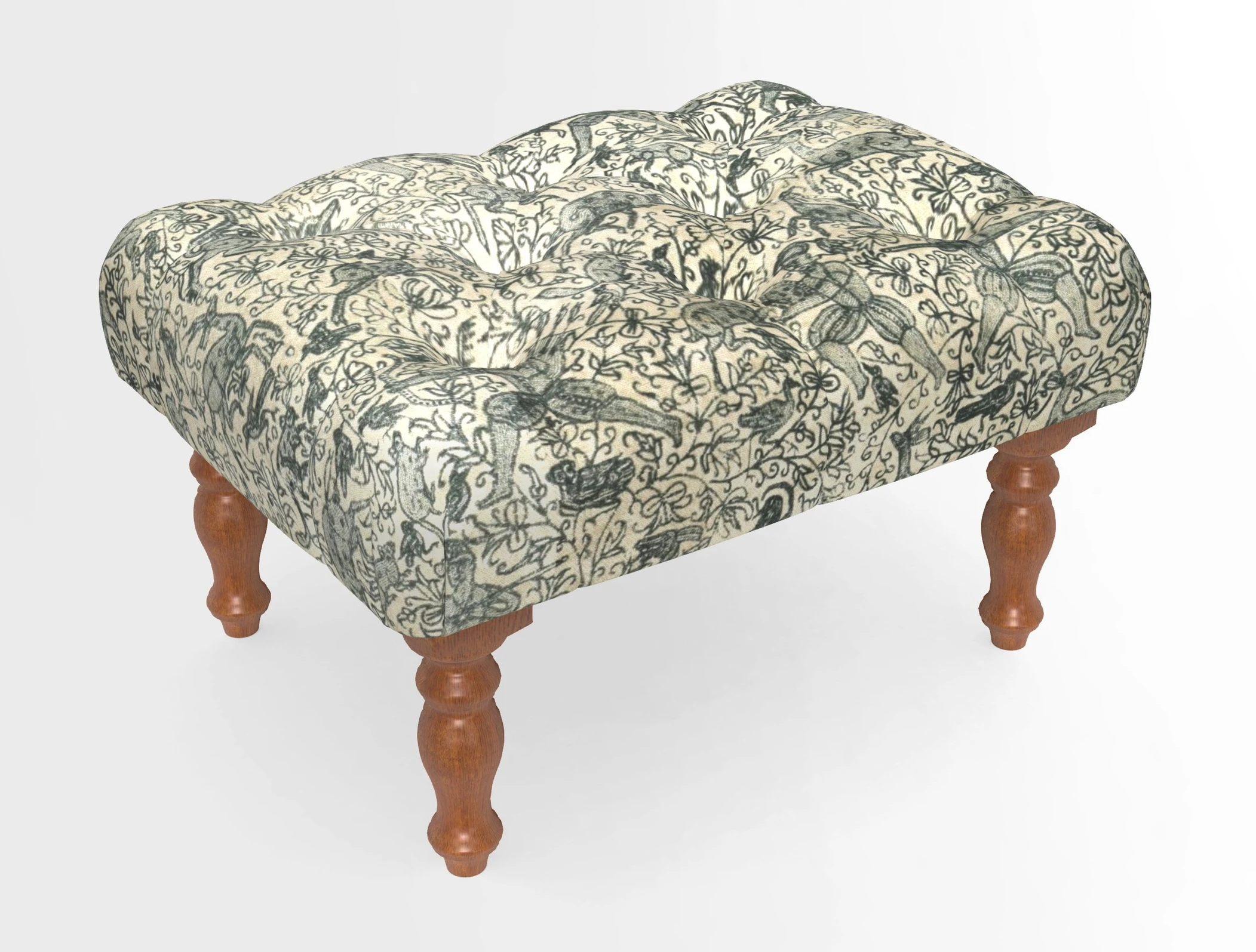 Chelsham Footstool in Two Tone Plain Biscuit