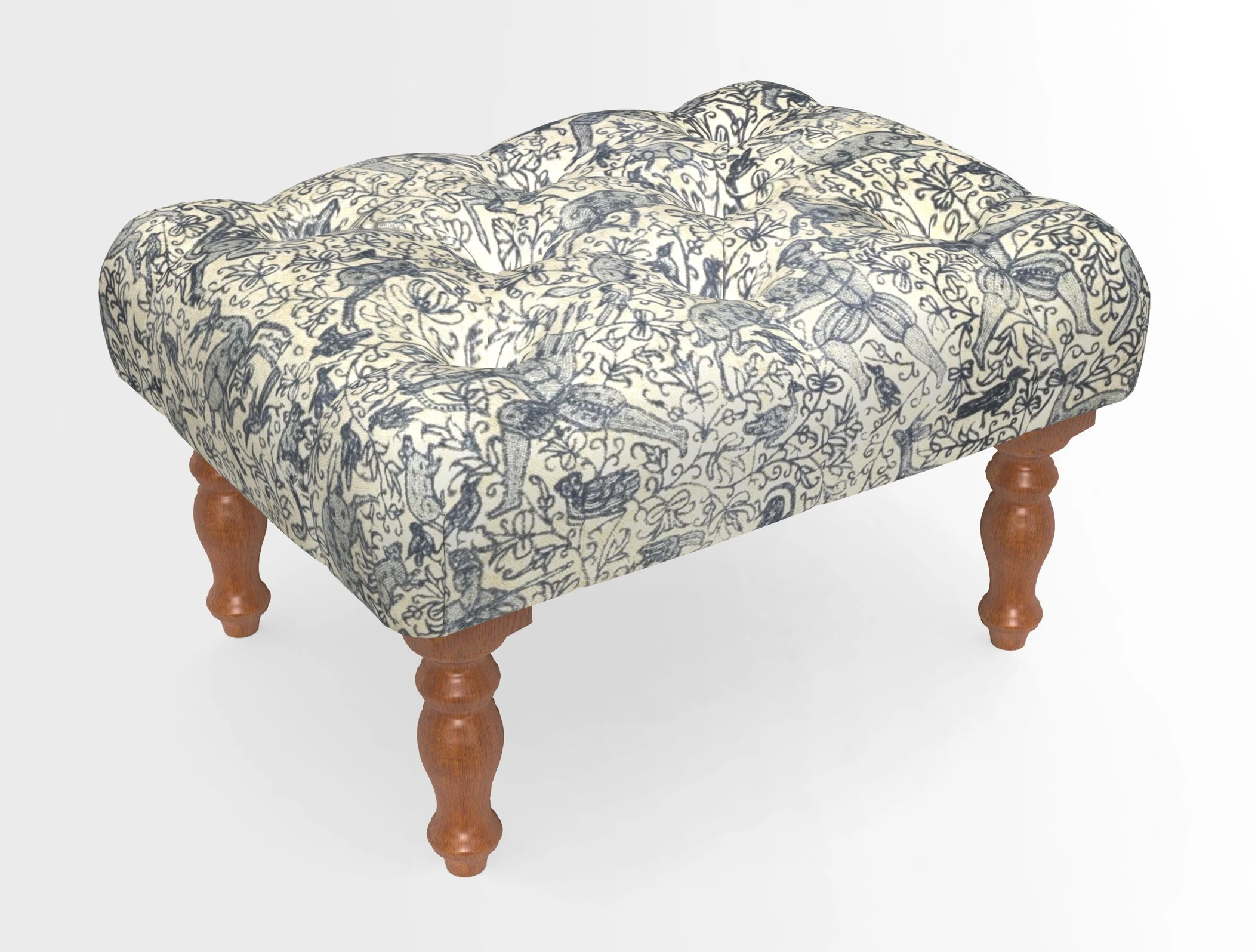 Chelsham Footstool in Two Tone Plain Biscuit