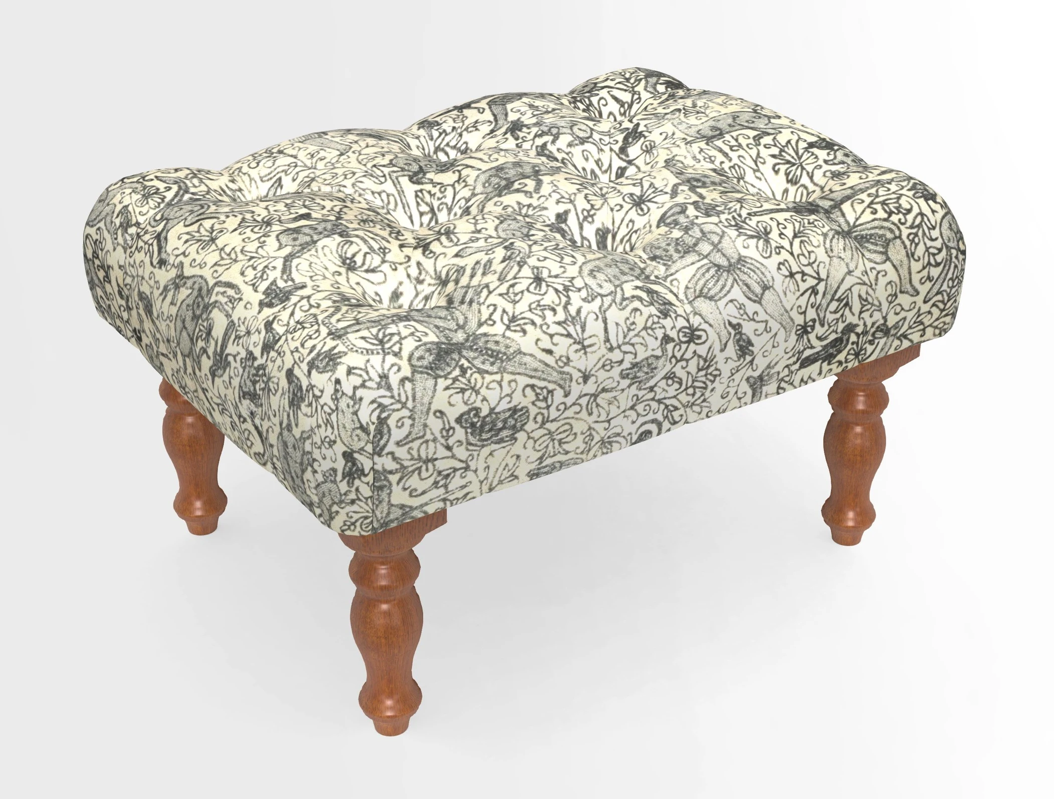Chelsham Footstool in Two Tone Plain Biscuit