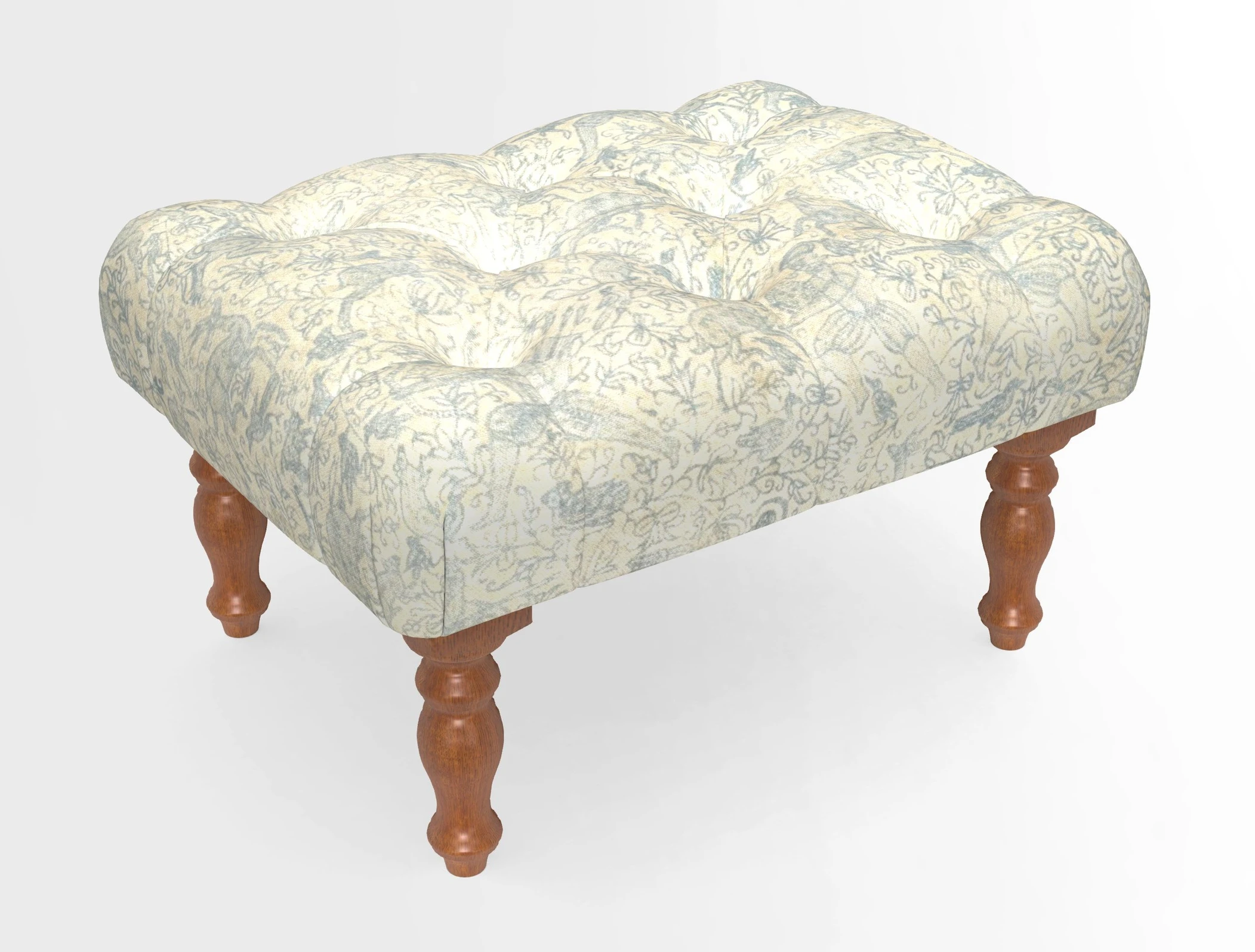 Chelsham Footstool in Two Tone Plain Biscuit