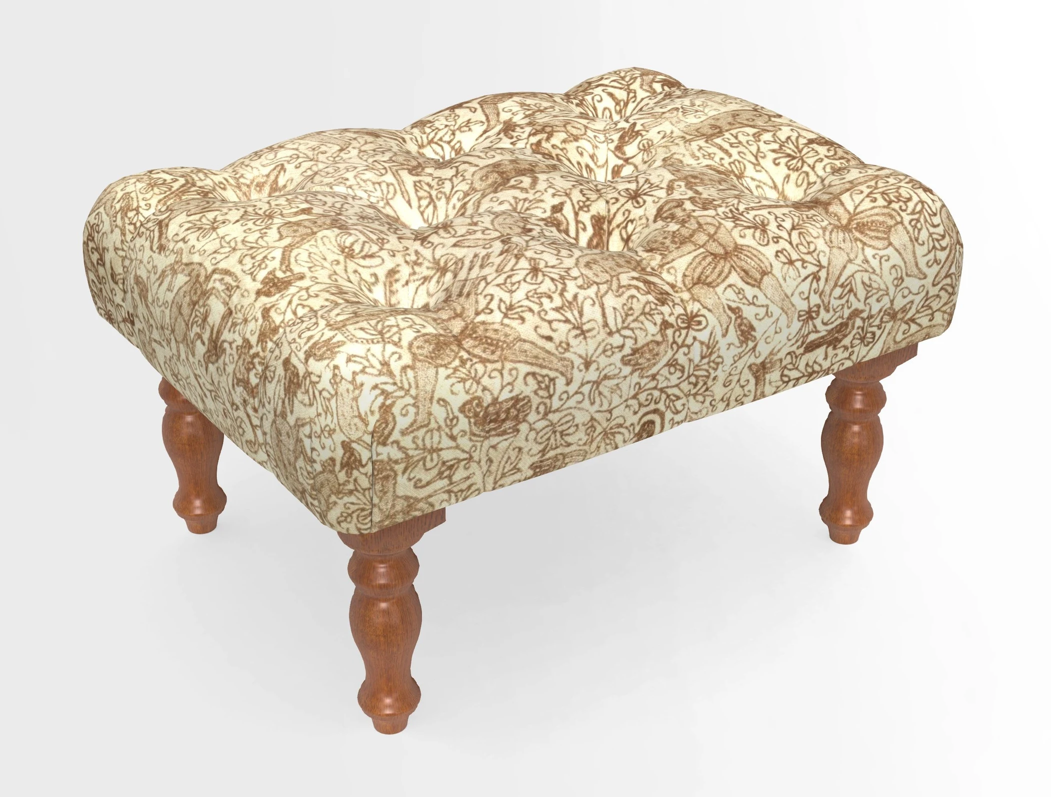 Chelsham Footstool in Two Tone Plain Biscuit