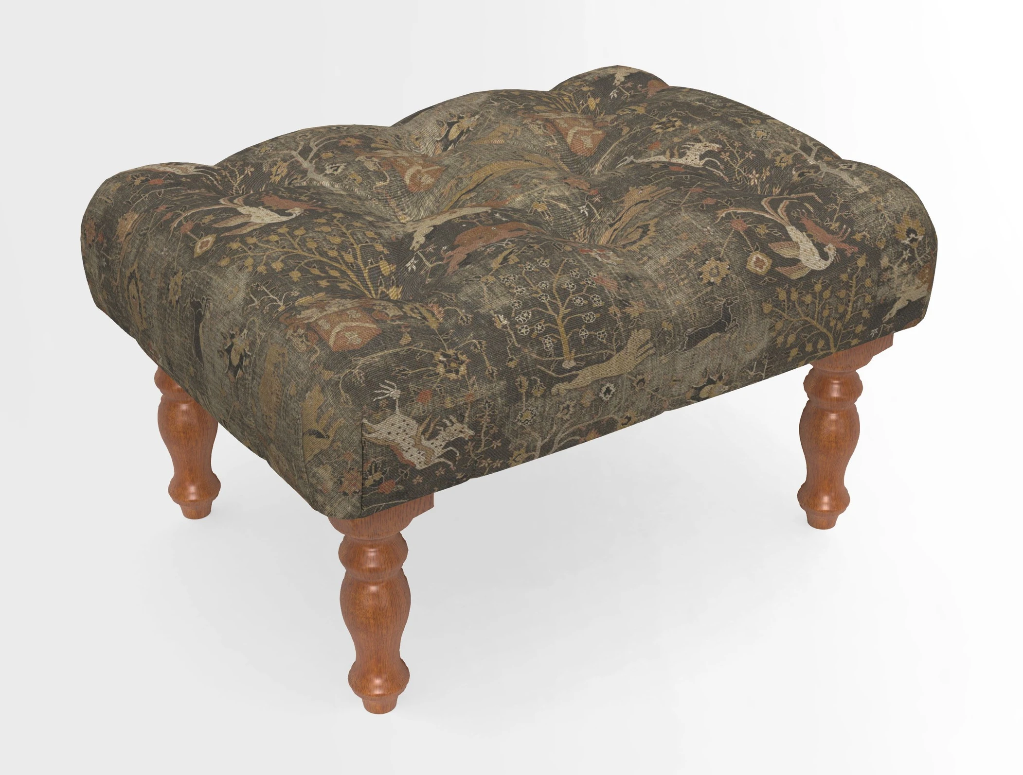 Chelsham Footstool in Two Tone Plain Biscuit