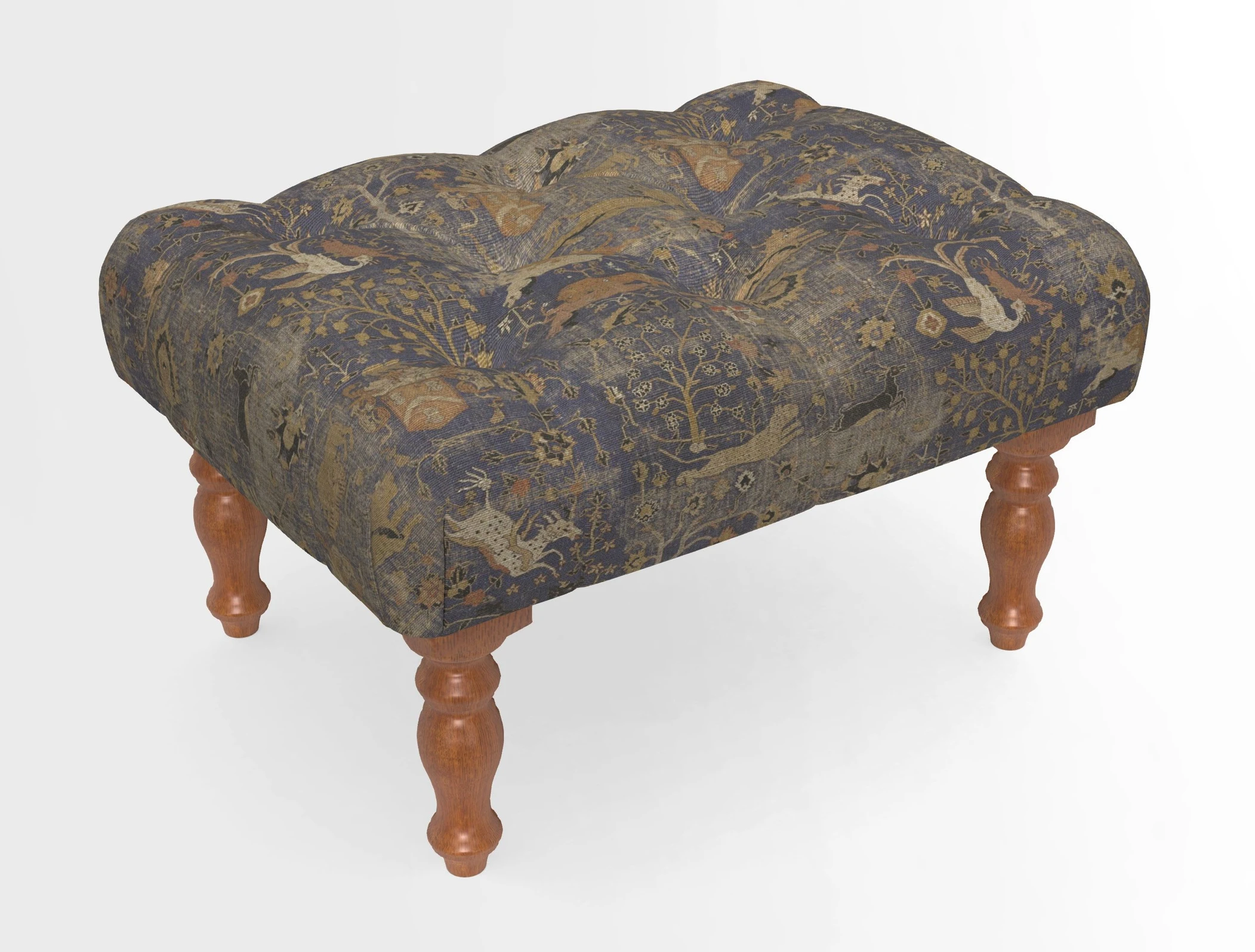 Chelsham Footstool in Two Tone Plain Biscuit
