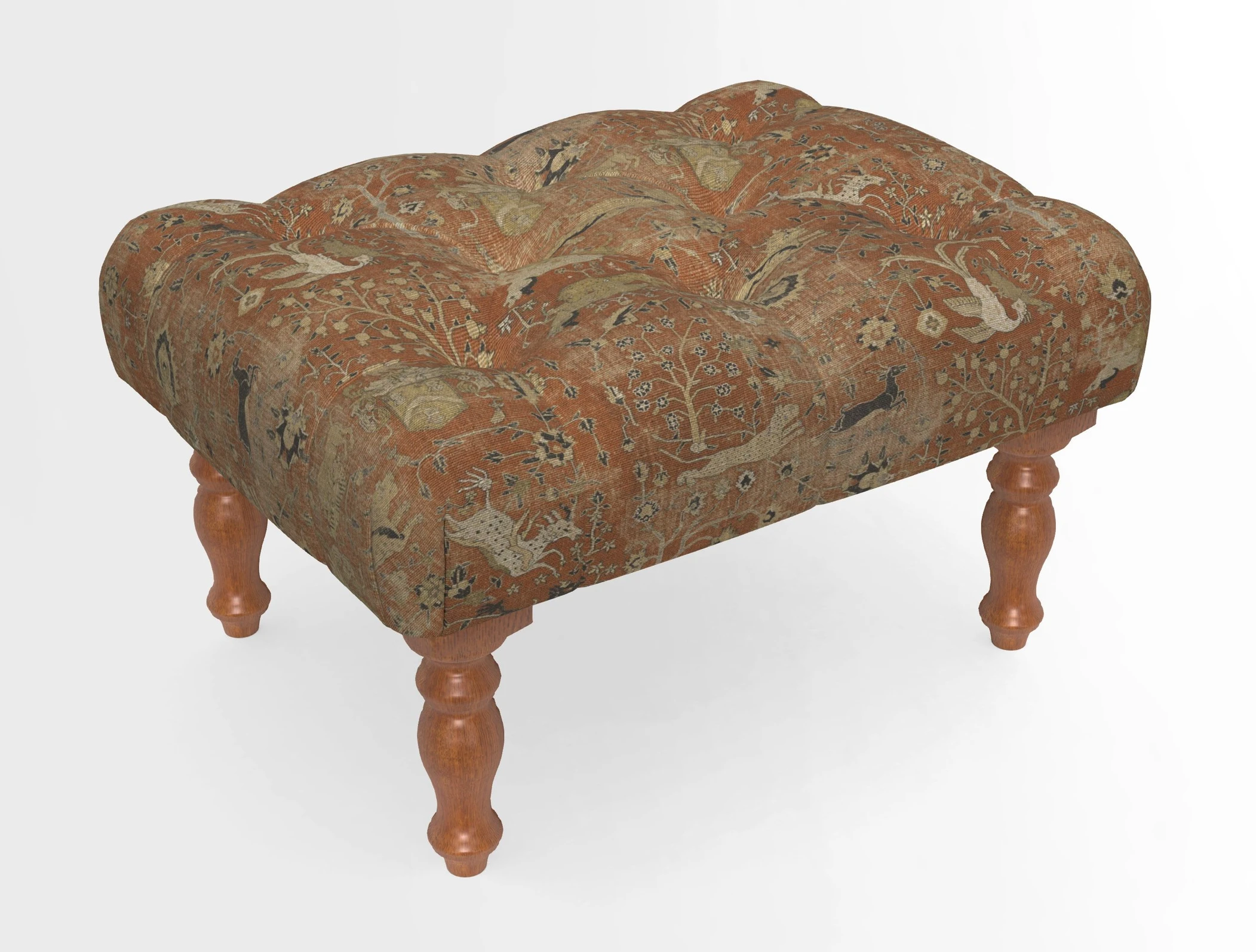 Chelsham Footstool in Two Tone Plain Biscuit
