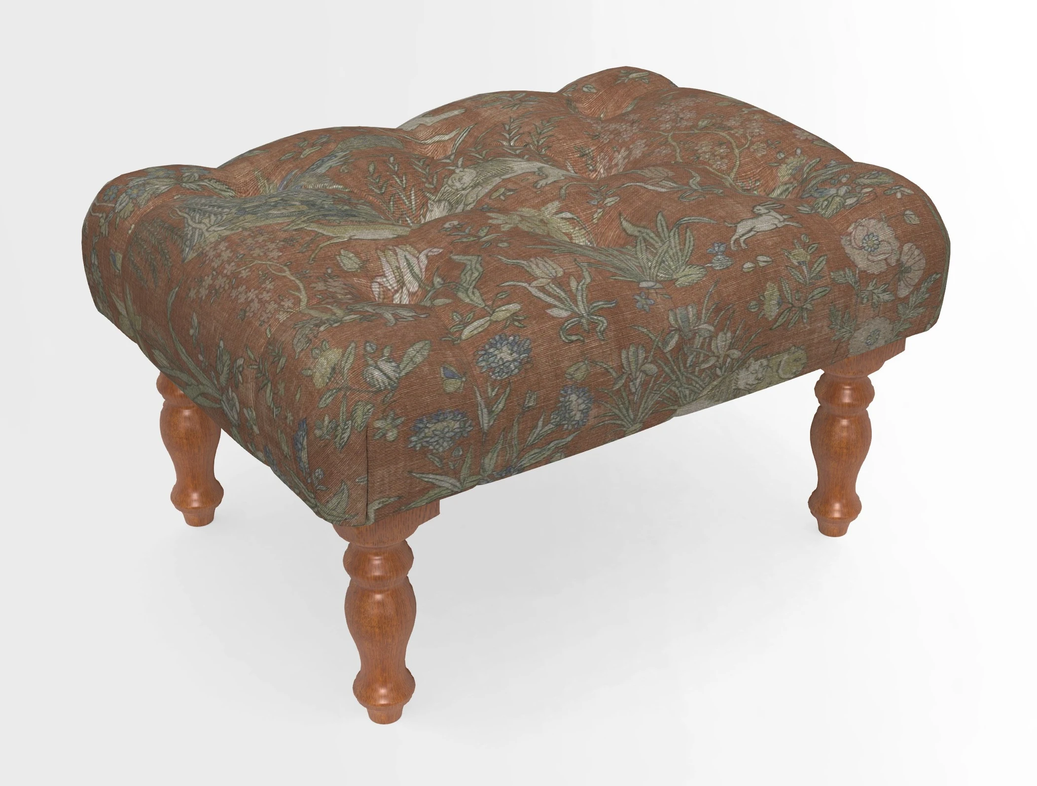 Chelsham Footstool in Two Tone Plain Biscuit
