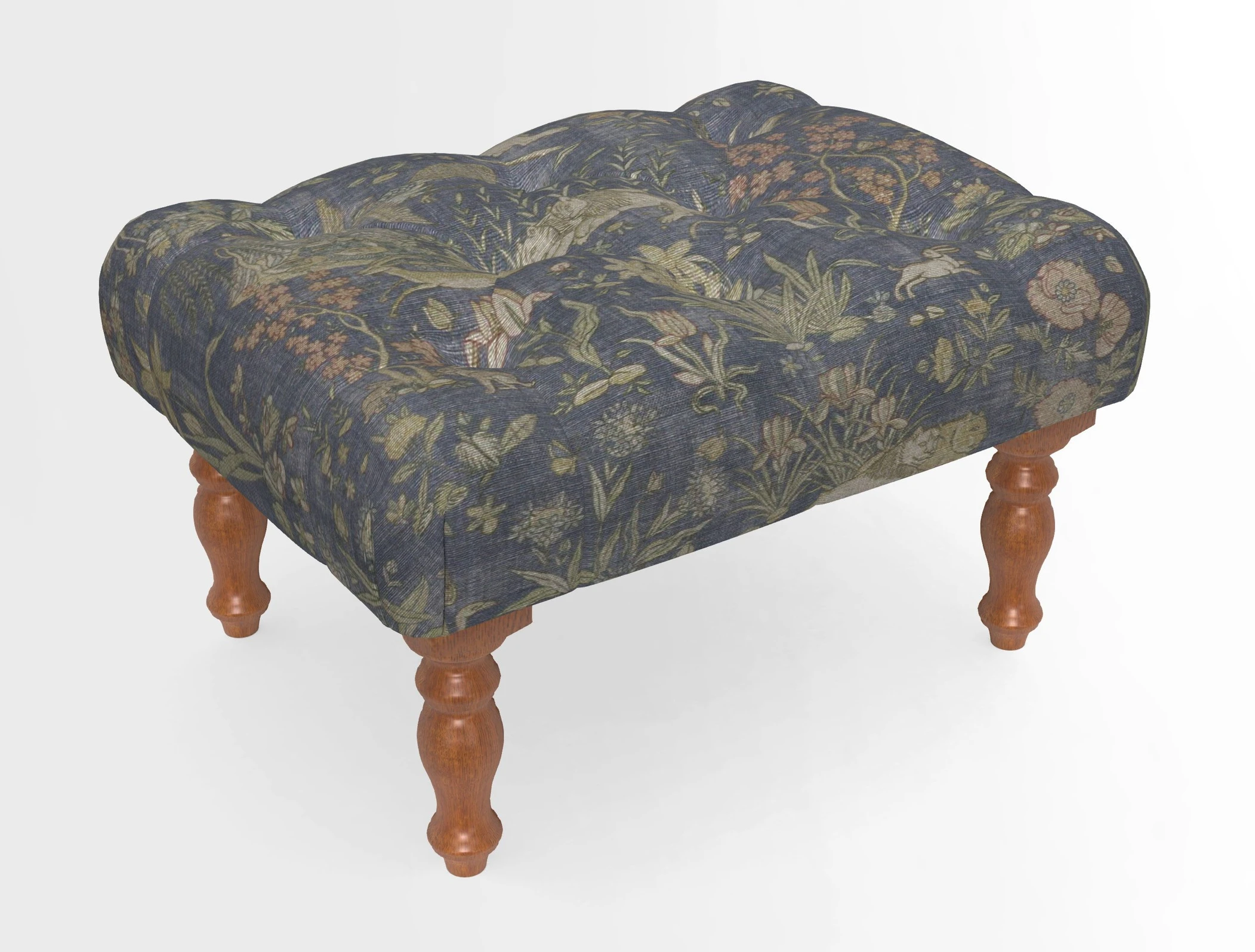 Chelsham Footstool in Two Tone Plain Biscuit