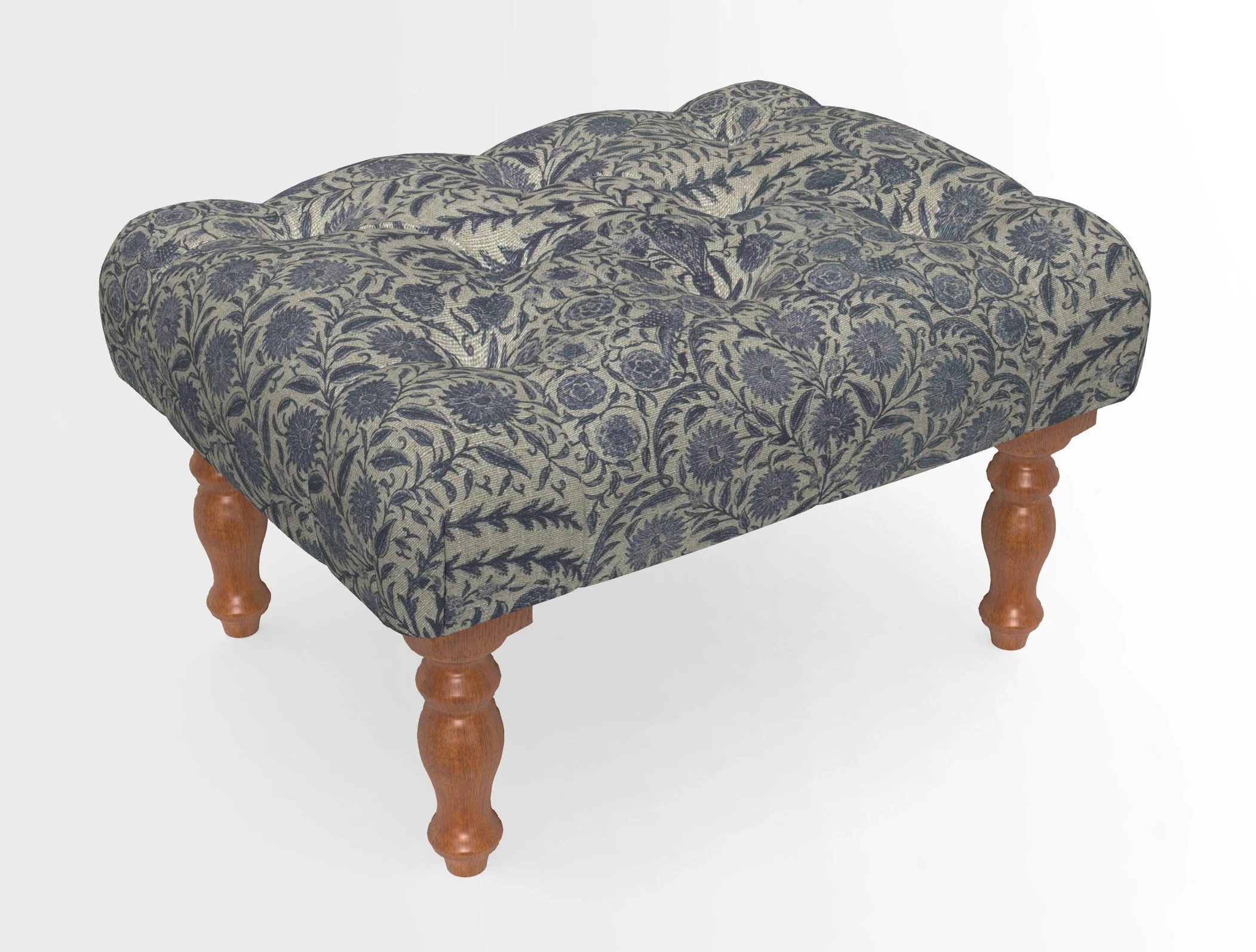 Chelsham Footstool in Two Tone Plain Biscuit