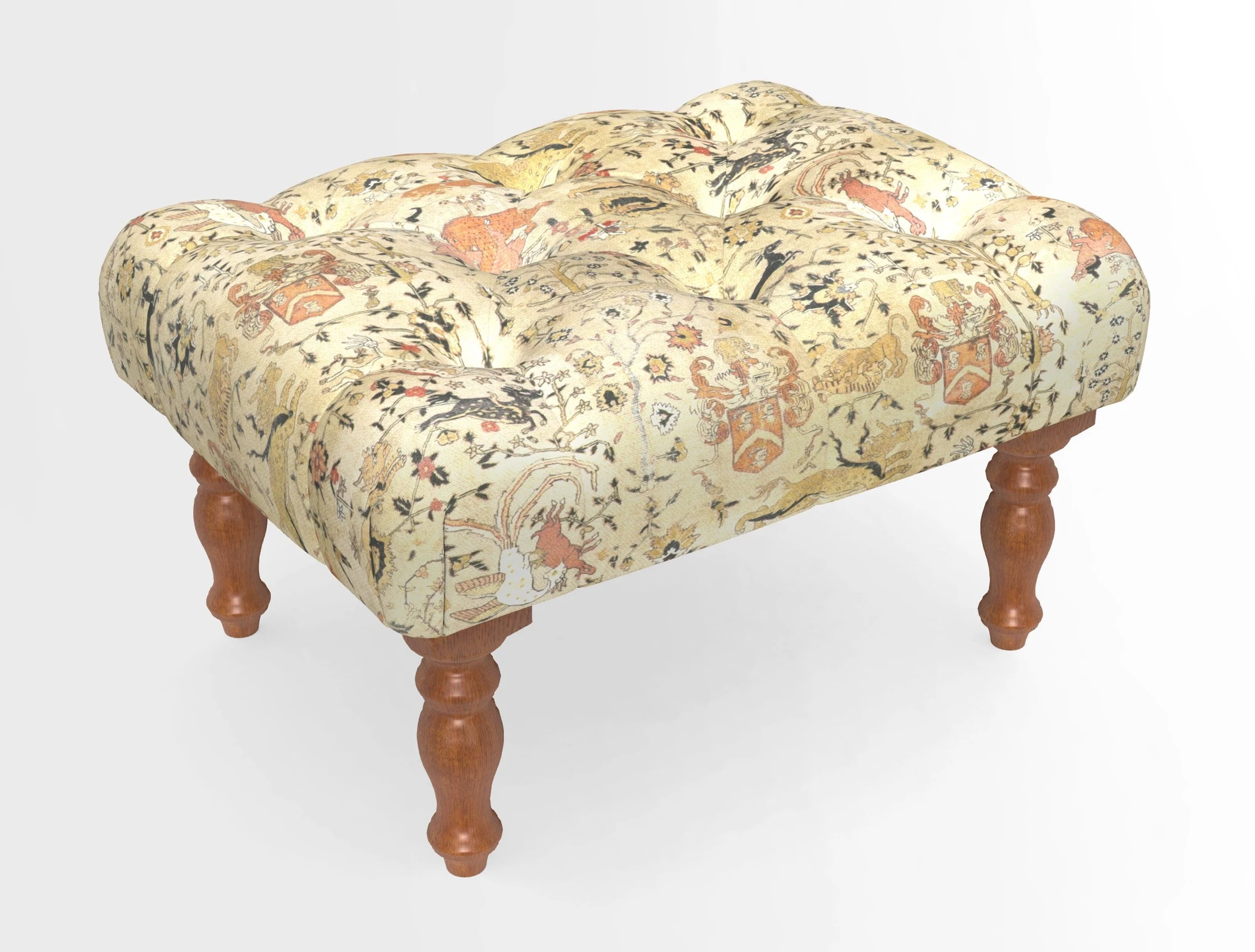 Chelsham Footstool in Two Tone Plain Biscuit