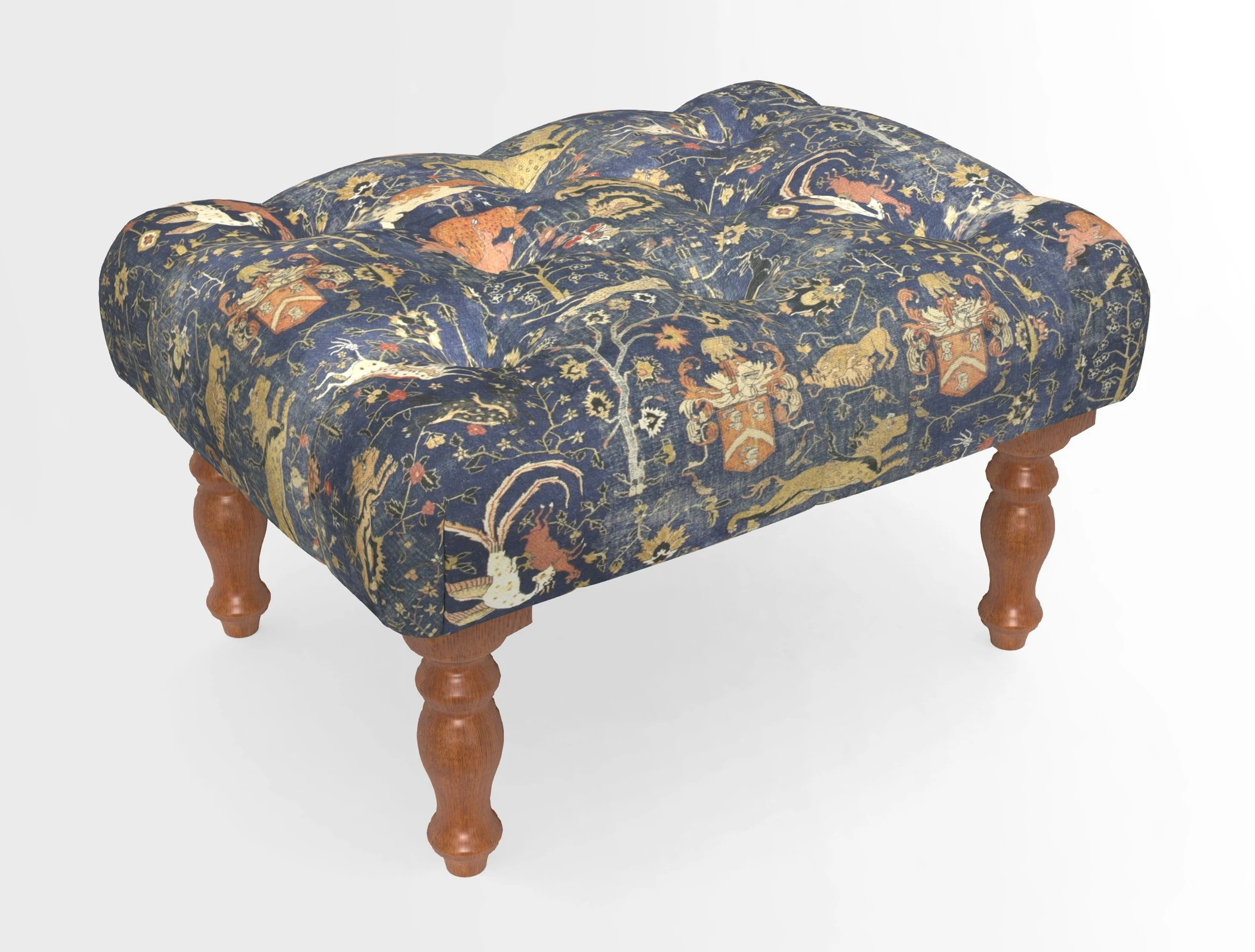 Chelsham Footstool in Two Tone Plain Biscuit