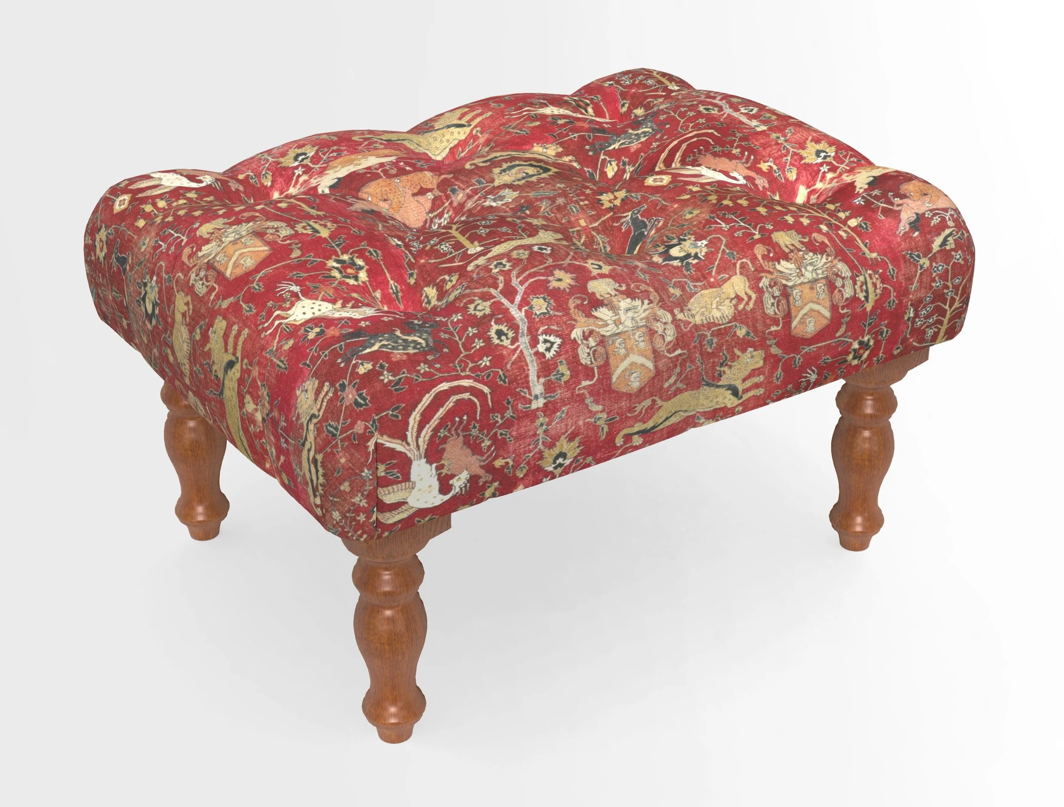 Chelsham Footstool in Two Tone Plain Biscuit