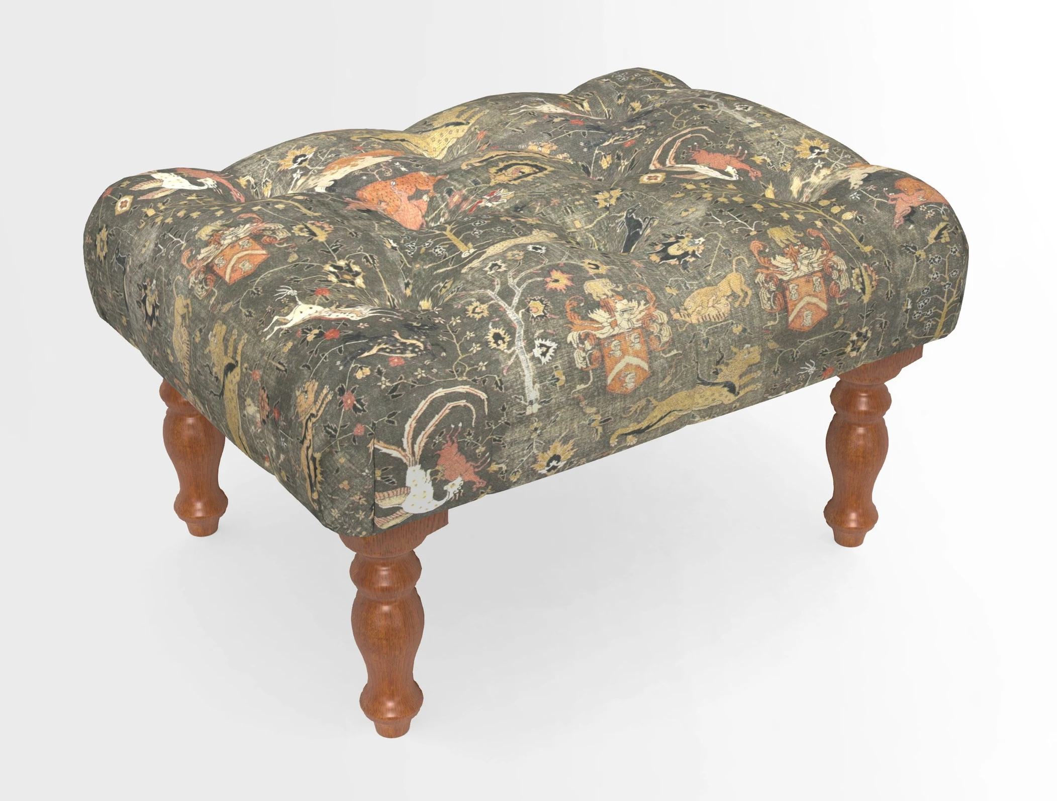 Chelsham Footstool in Two Tone Plain Biscuit