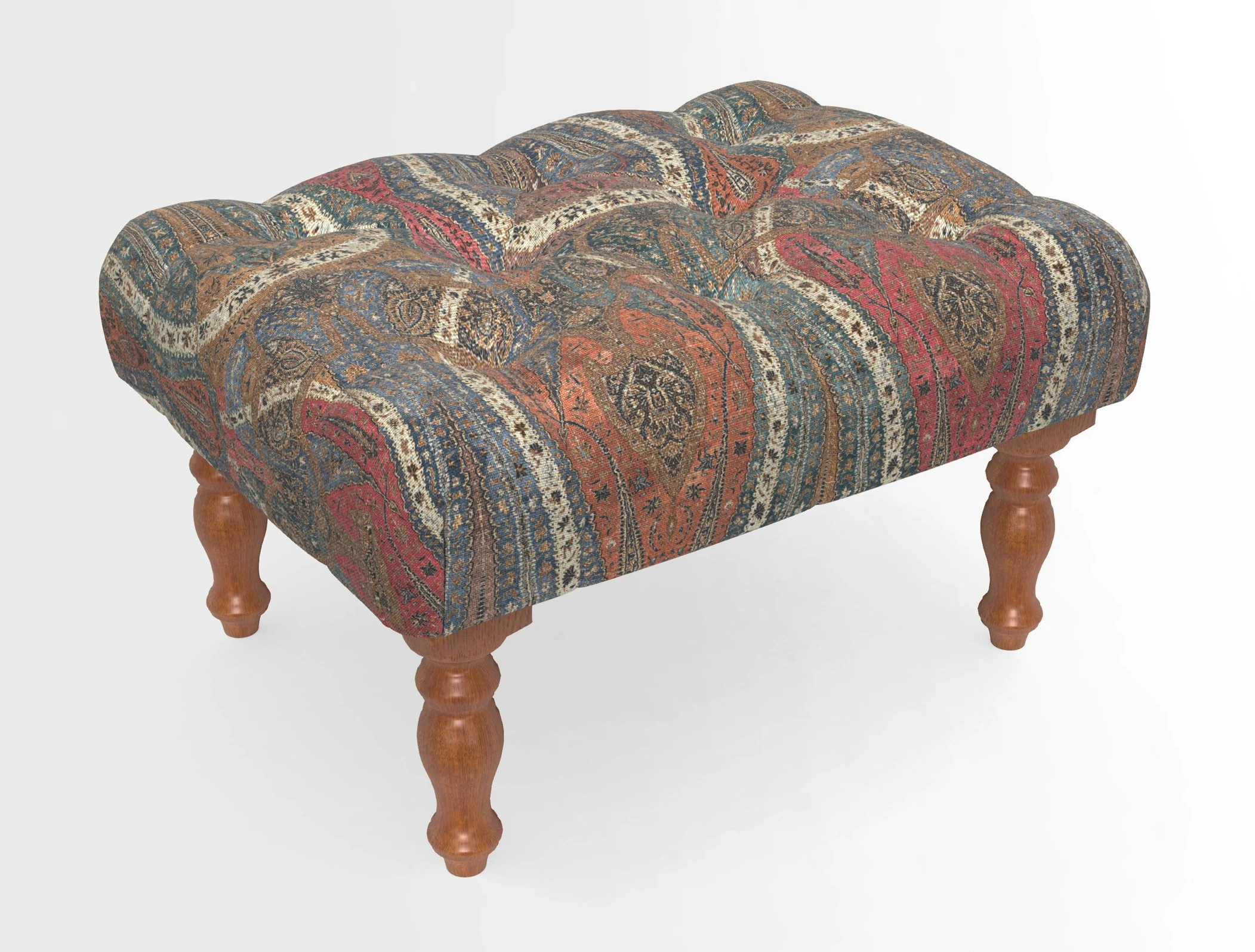 Chelsham Footstool in Two Tone Plain Biscuit