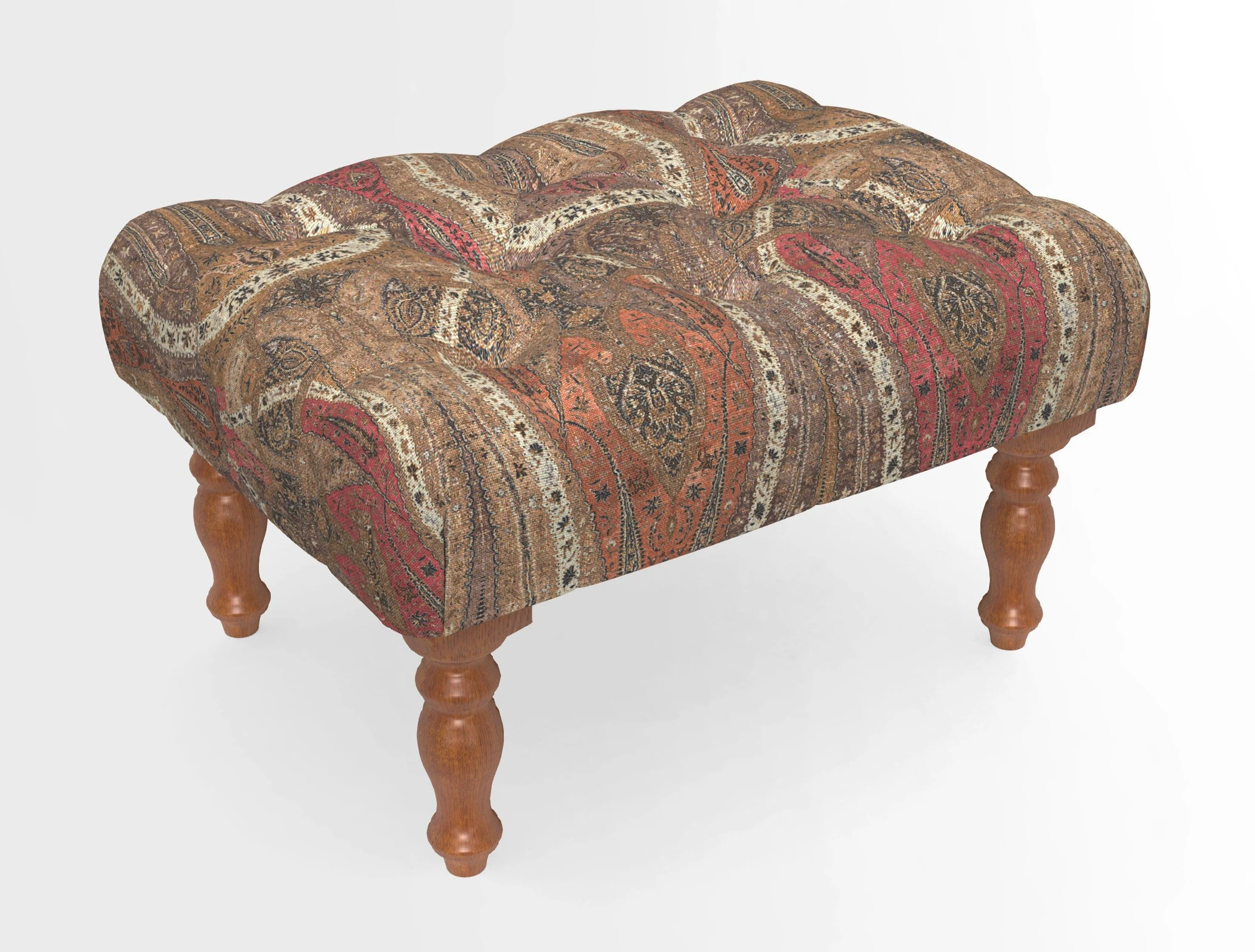 Chelsham Footstool in Two Tone Plain Biscuit