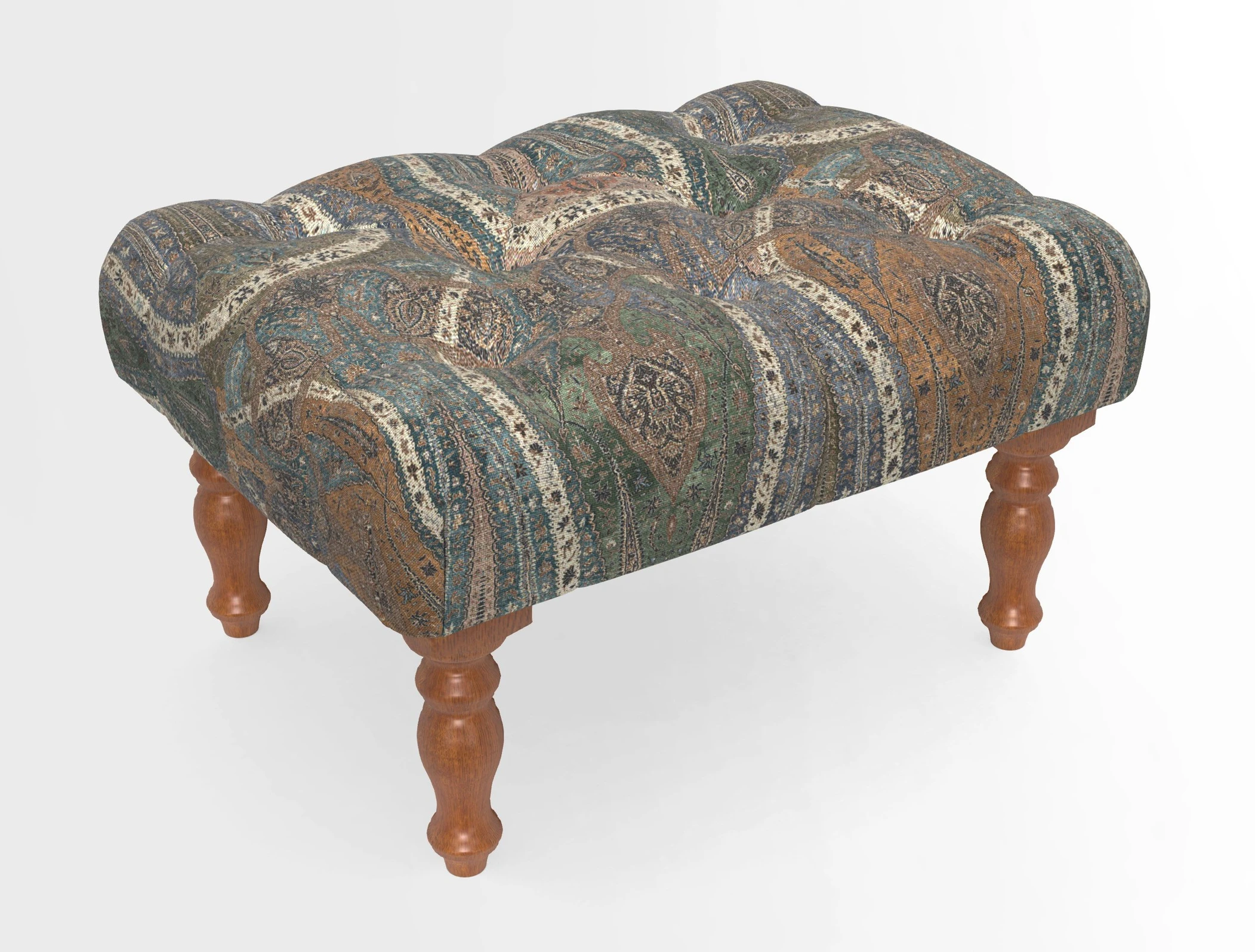 Chelsham Footstool in Two Tone Plain Biscuit