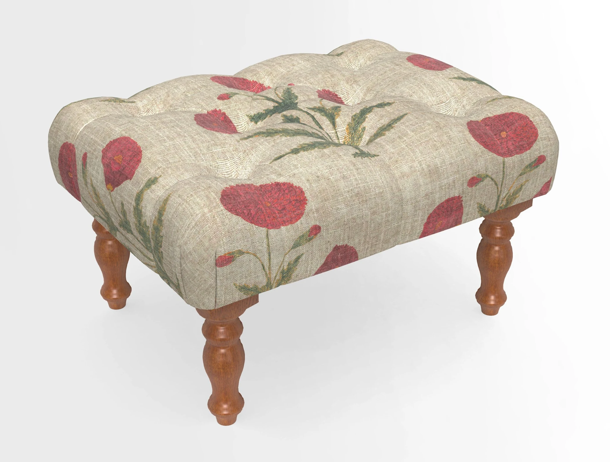Chelsham Footstool in Two Tone Plain Biscuit