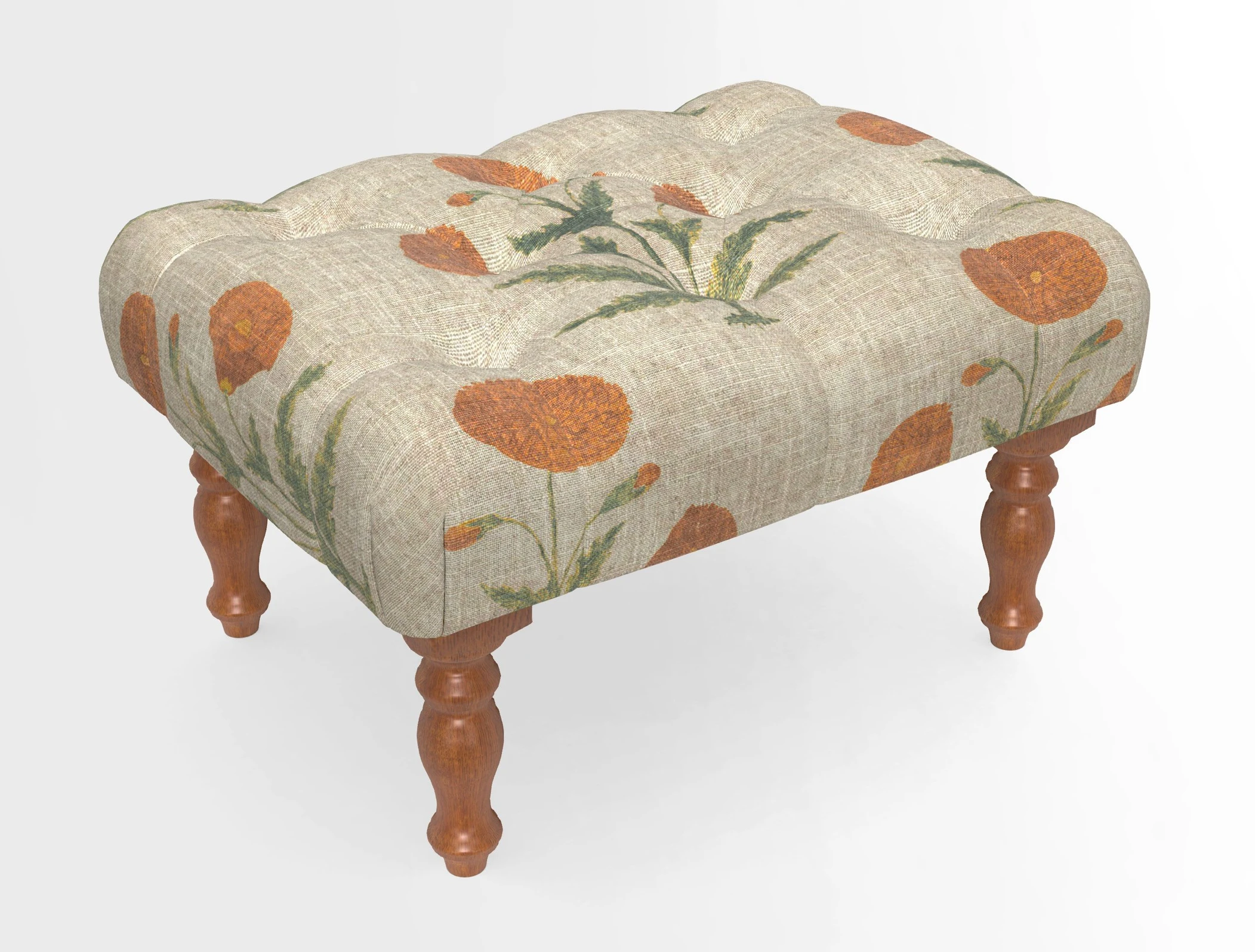 Chelsham Footstool in Two Tone Plain Biscuit