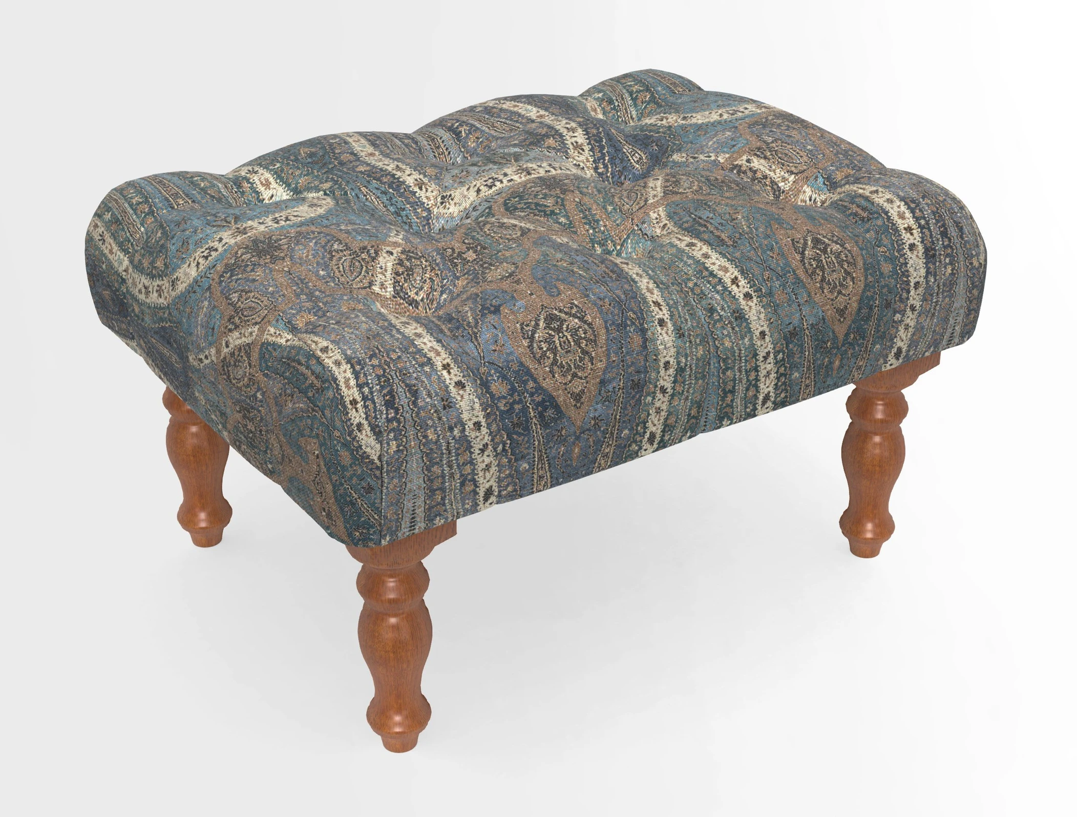 Chelsham Footstool in Two Tone Plain Biscuit