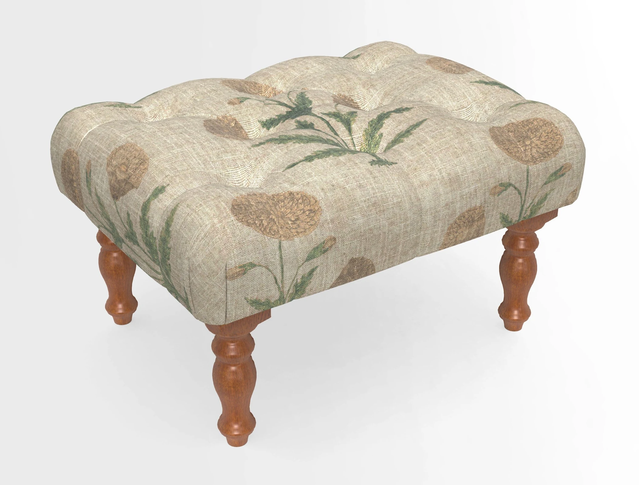 Chelsham Footstool in Two Tone Plain Biscuit