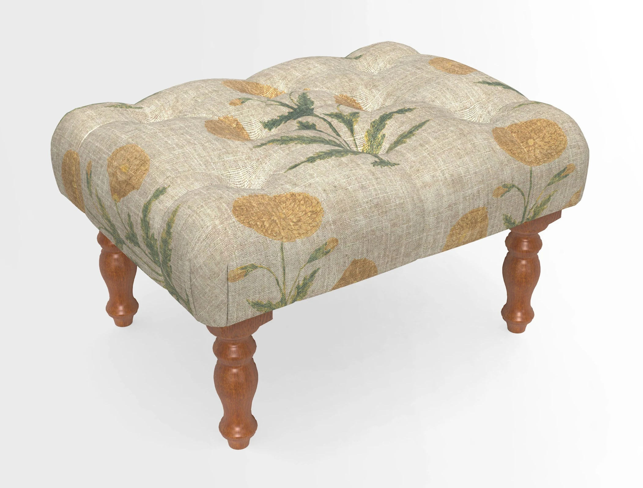 Chelsham Footstool in Two Tone Plain Biscuit