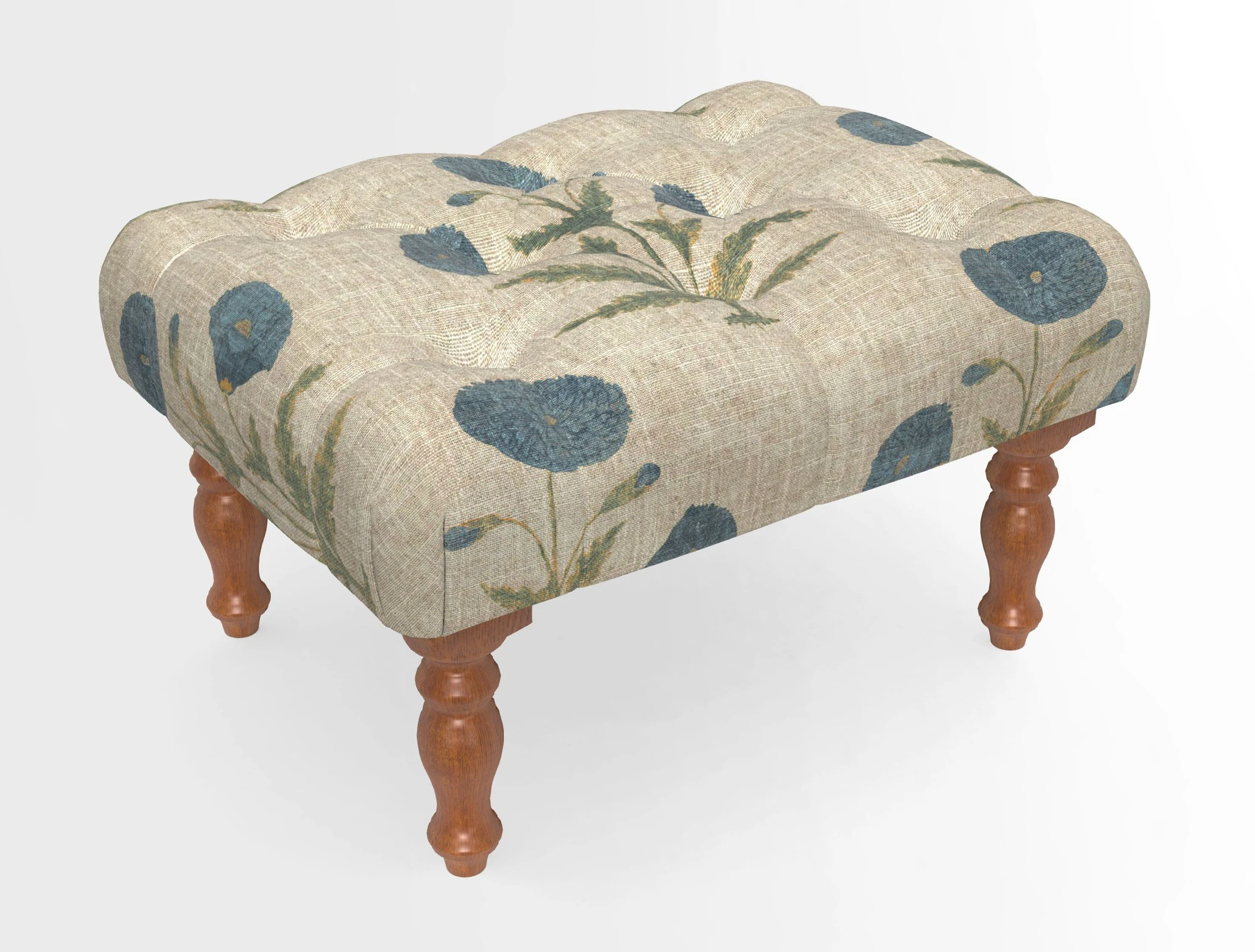 Chelsham Footstool in Two Tone Plain Biscuit